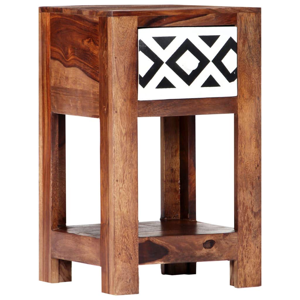 vidaXL Rustic Wooden Nightstand with 1 Drawer & Shelf - Small Bedside Cabinet for Bedroom, Living Room, Bathroom, Office - Perfect as Reading Table, Storage Side Table & Media Room Furniture