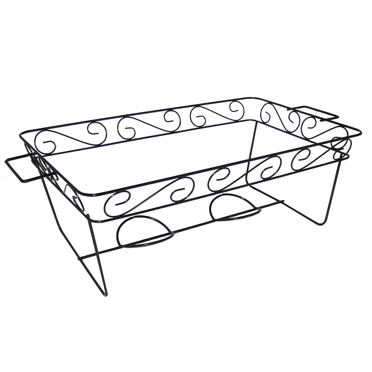 Premium Heavy Duty Full-Size Chafing Dish Rack - Elegant Decorative Wire Buffet Stand for Food Warming & Serving Trays (Black, 12-Pack) - Perfect for Catering, Buffets, Weddings & Banquets