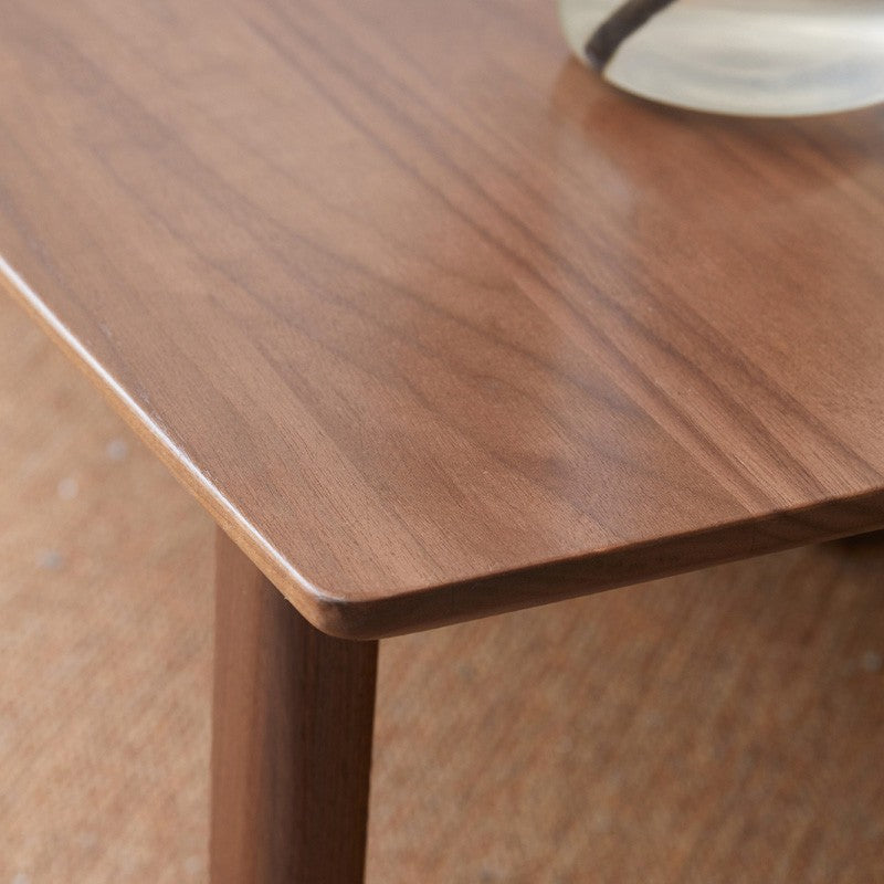 Solid Black Walnut & Ash Wood Low Coffee Table - Modern Minimalist Small Side Table for Living Room, Bedroom, or Office