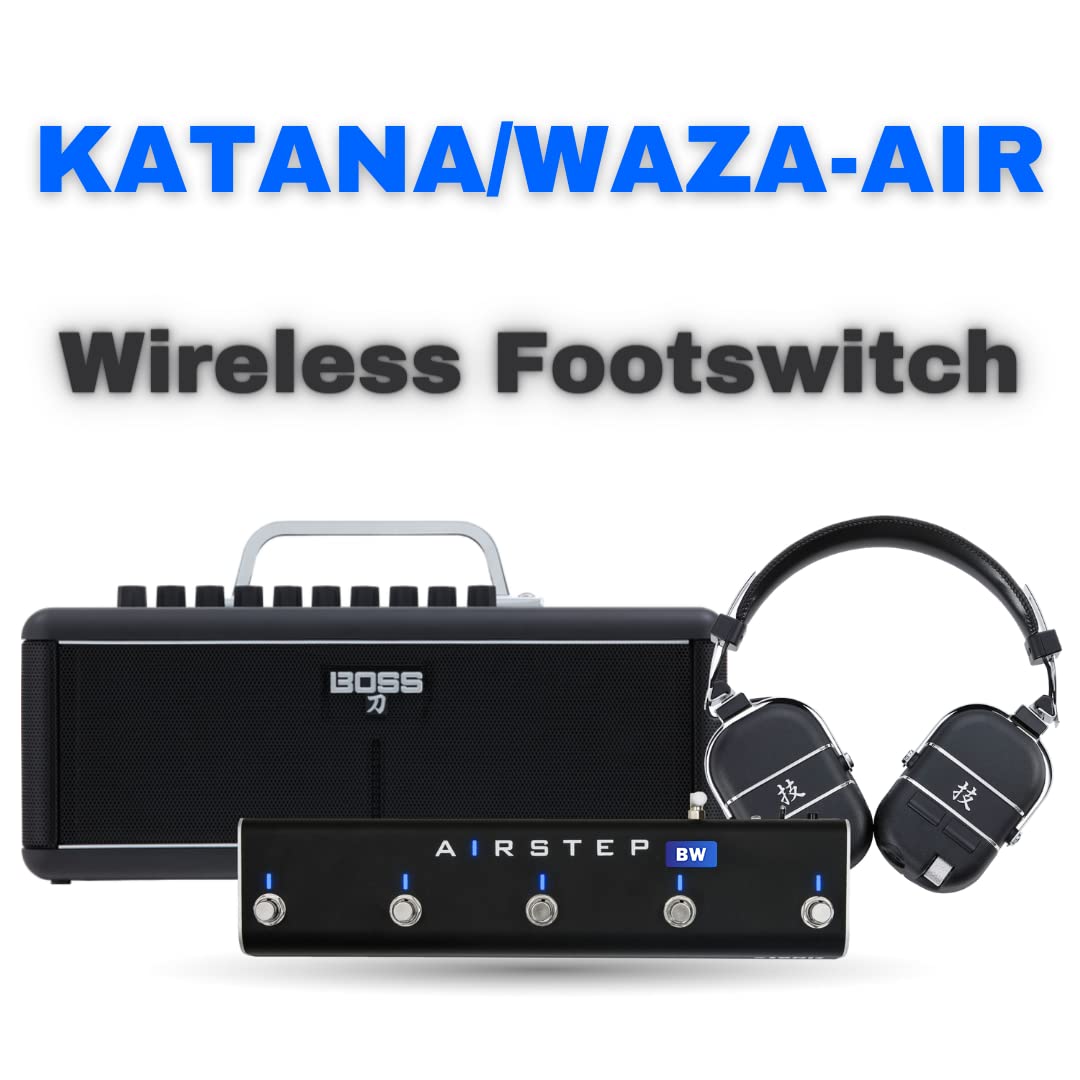 XSONIC Airstep BW Edition Katana-AIR & WAZA-AIR Wireless Foot Controller - 5 Footswitches, 4 Control Modes (Preset Change, Effects Toggle), 300H Battery Life - Perfect for Guitarists & Live Performances