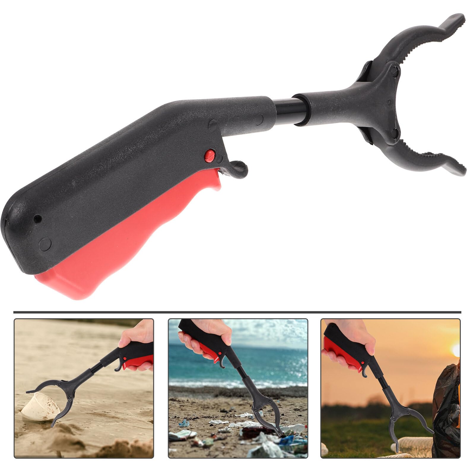 Stainless Steel Trash Grabber Tool - Extendable Garbage Picker with Comfort Grip for Home, Garden, and Outdoor Use (Great for Yard Work, Park Cleanups & Elderly Assistance)