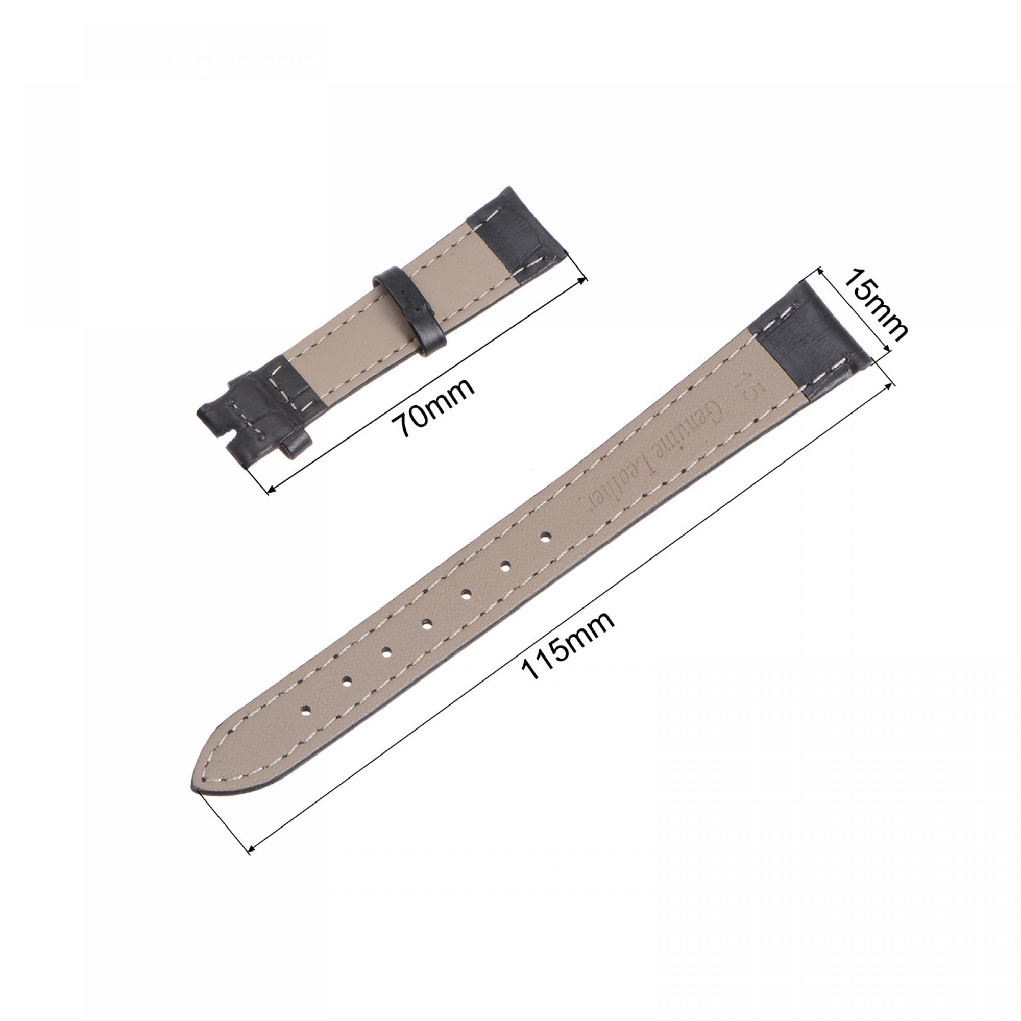 Premium Genuine Leather Watch Band with Embossed Design - Includes Bar Tool (No Buckle) | Replacement Strap for Smartwatches & Classic Timepieces | Perfect for Business, Casual & Formal Occasions