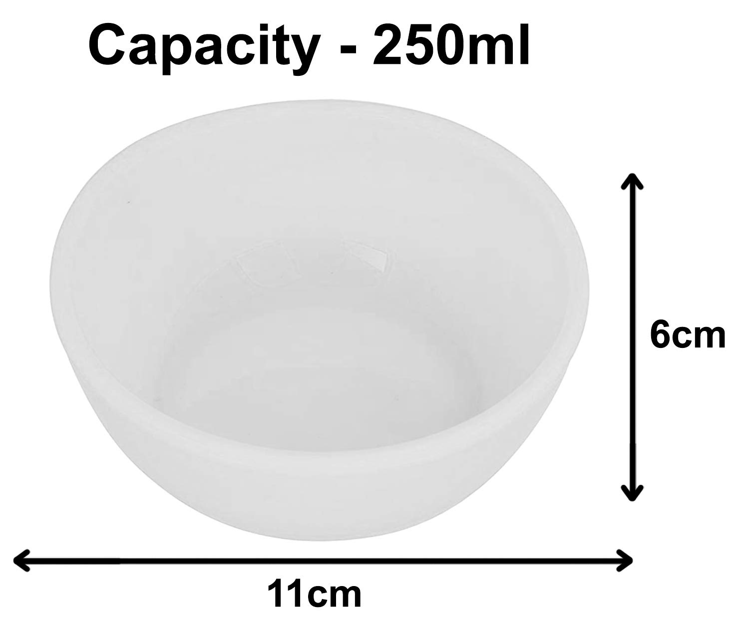 Kuber Industries 6-Piece Unbreakable Plastic Mixing Bowl Set - Microwave Safe, 250ml, White (KUBMART16429) - Perfect for Salad Prep, Baking & Kitchen Storage