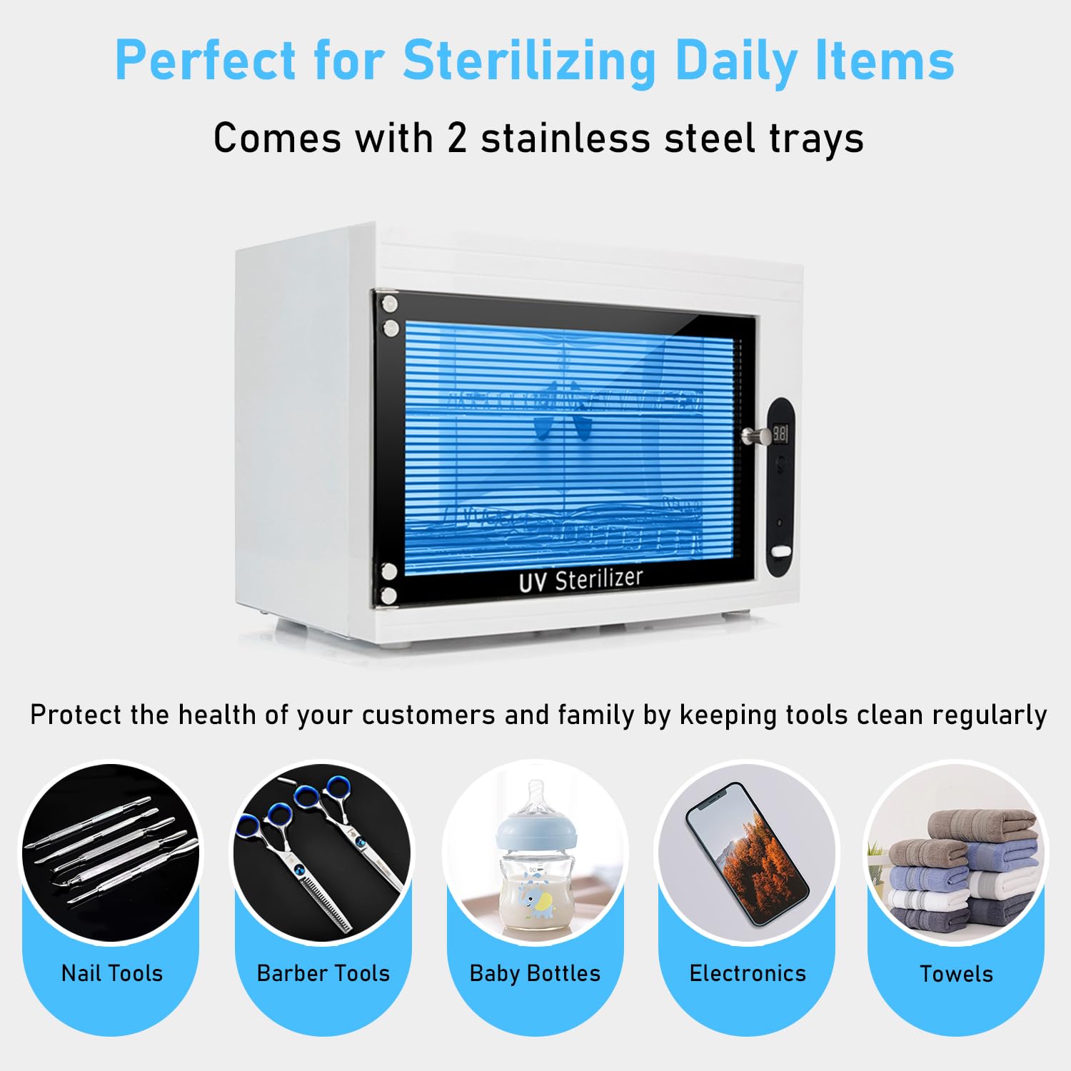 8L UV Sterilizing Cabinet for Nail Tools - Large Capacity Disinfection Machine with Timer for Manicure, Spa & Barber Equipment - Perfect for Salon, Home & Professional Use