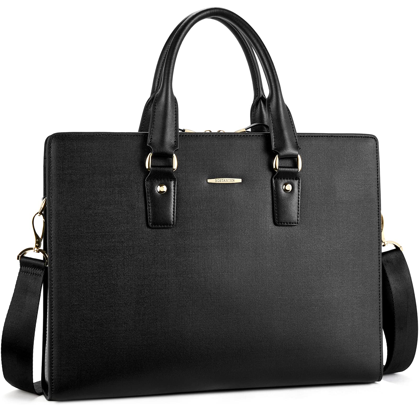 BOSTANTEN Genuine Leather Slim Laptop Briefcase for Men & Women - Professional Business Bag for Lawyers, Office, and Travel - Durable & Stylish Work Bag for Daily Commute and Meetings