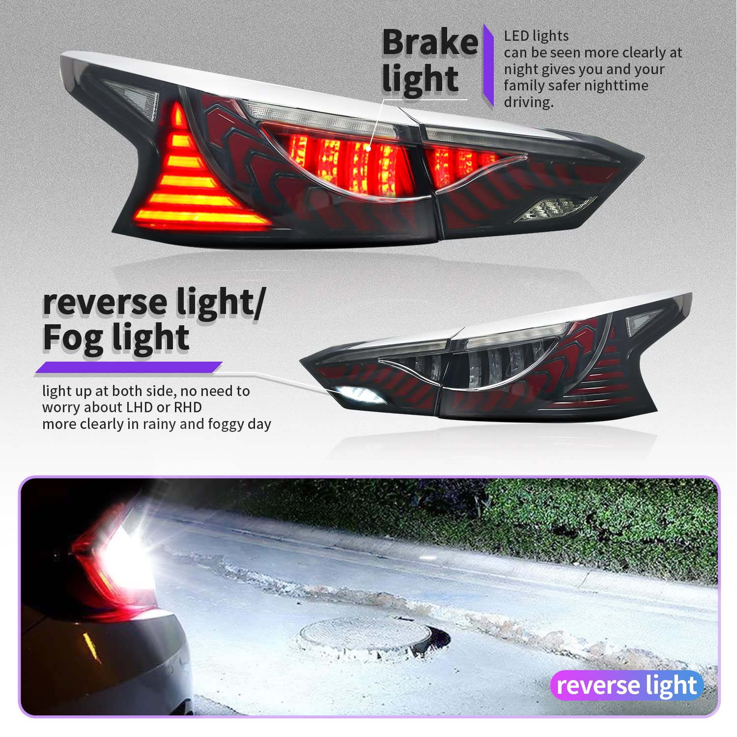 Premium LED Tail Lights for 2019-2024 Nissan Altima (6th Gen S/SR/SV/SL/Platinum) - 3D Animation DRL & Sequential Turn Signals - Waterproof & Easy Installation - Perfect for Night Driving & Car Customization