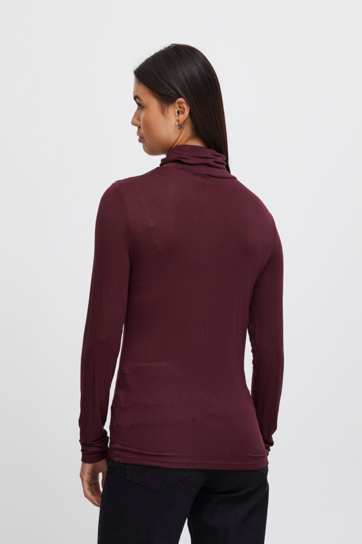LUCIA Women's Roll Neck Top in Port Royale - Soft & Stylish Knit Sweater for Fall & Winter, Perfect for Office, Casual Outings & Layering