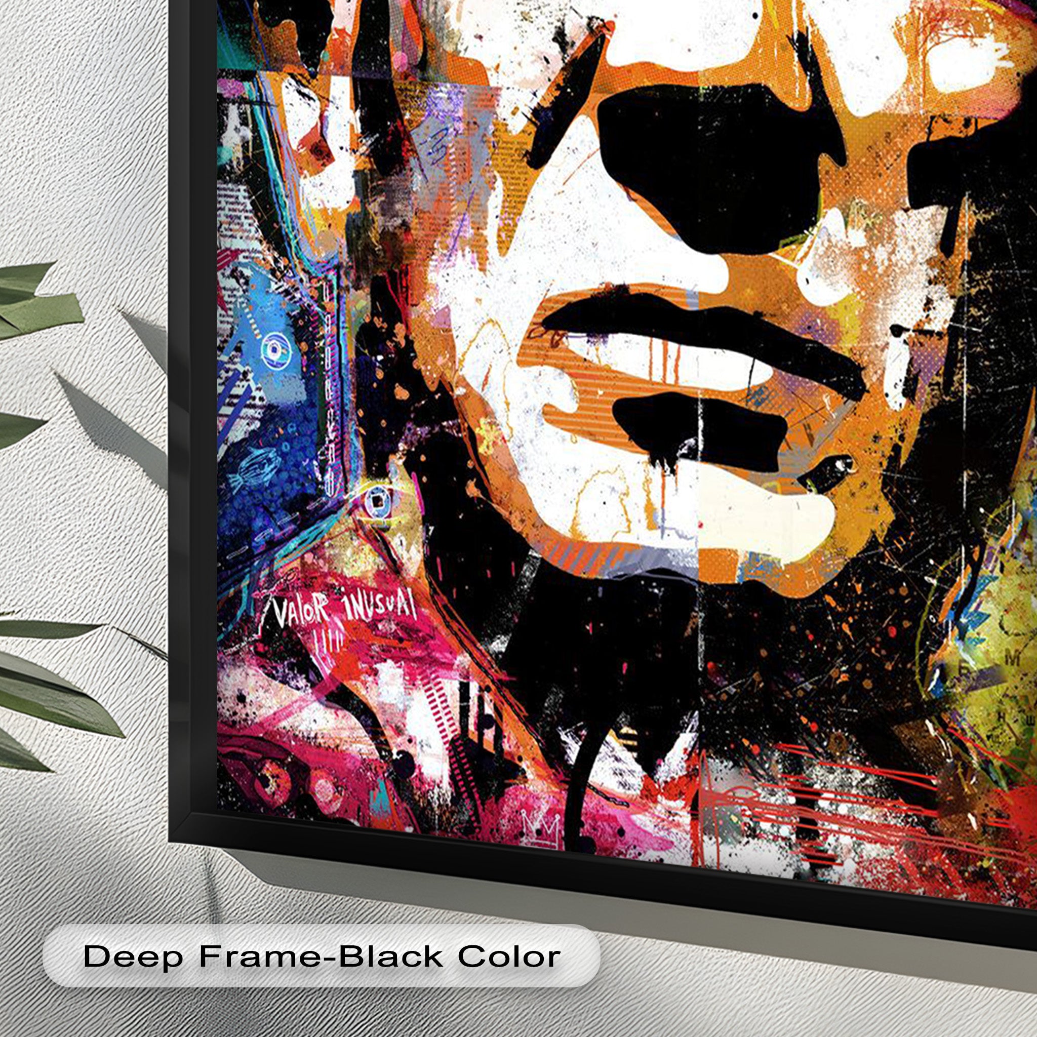 Abstract Urban Face Portrait Wall Art - Modern Pop Art Oil Painting for Living Room, Bedroom & Office Decor