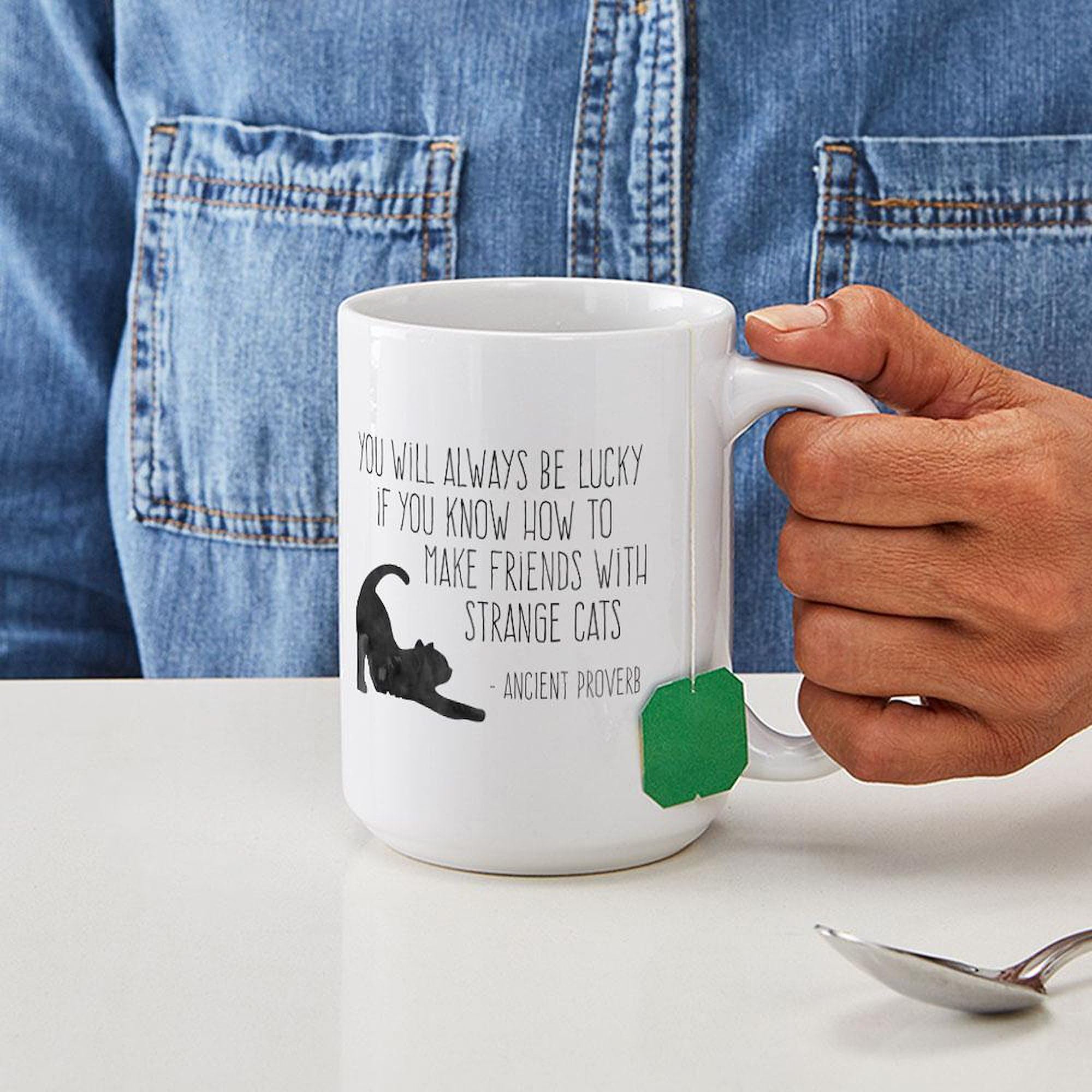 Strange Cats Ceramic Coffee Mug 15 oz (444 ml) - Funny Novelty Gift for Cat Lovers - Perfect for Home, Office & Gifts