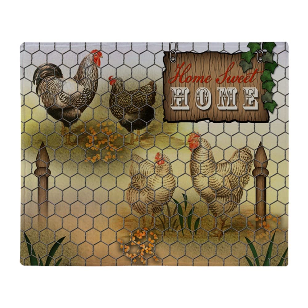 Cozy Home Sweet Home Chickens & Roosters Arctic Fleece Throw Blanket - Soft Warm Blanket for Couch, Bed & Winter Nights - Perfect Gift for Farmhouse Decor & Chicken Lovers