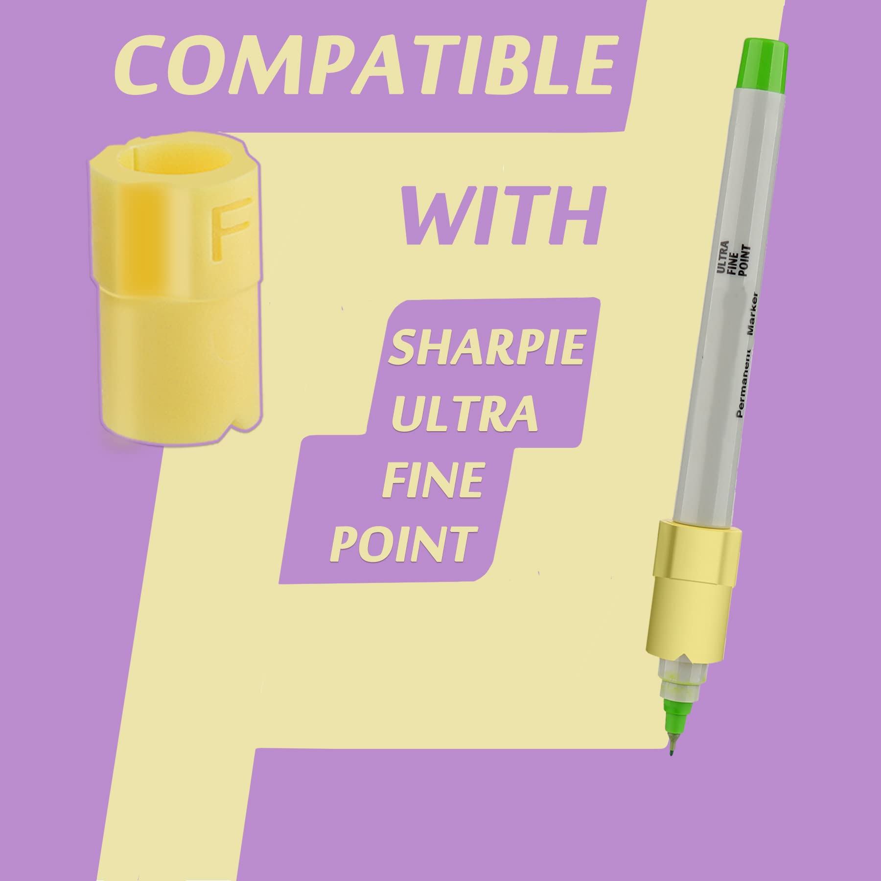 10 Pack Cricut Pen Adapters for Explore 3, Air 2, Maker 3 - Compatible with Sharpie Fine Point/Ultra Fine/Art/Paint Pens & Cricut Pens - Original Adapter Replacement for DIY Crafting & Vinyl Cutting Projects
