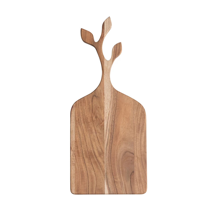 Acacia Wood Cheese Board with Branch Handle - Elegant Charcuterie Serving Tray for Wine & Cheese Parties, Weddings, and Entertaining