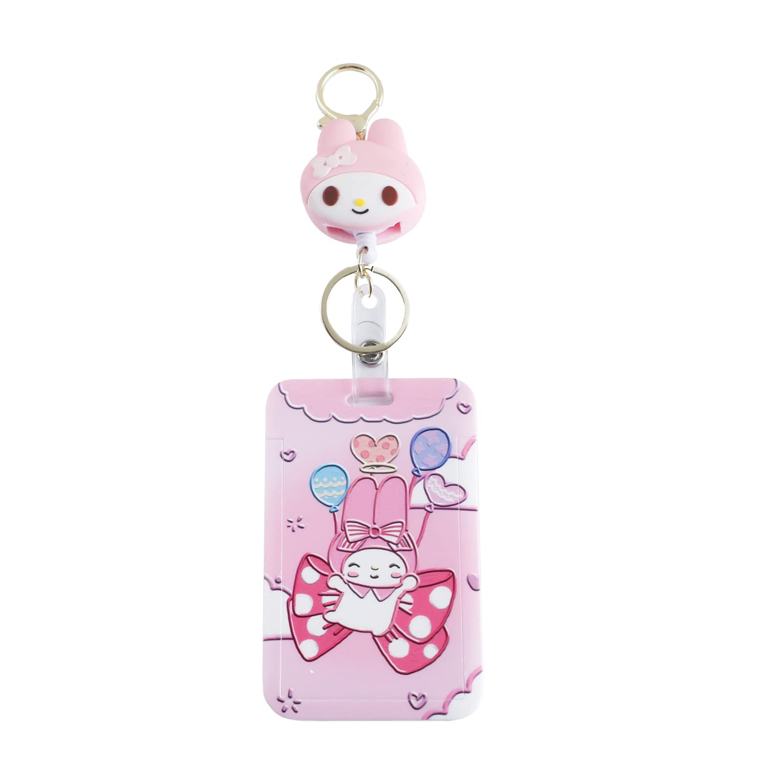 Cute Cartoon ID Badge Holder with Retractable Reel & Lobster Clip - Kawaii Nurse Name Tag Holder for Kids (Ideal for School, Hospital, and Office Use)