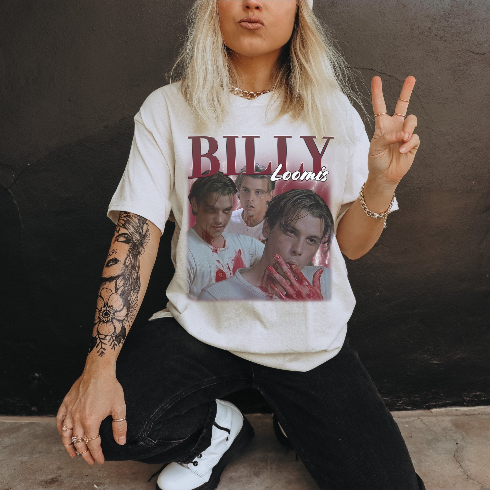 Retro Billy Loomis Shirt | Vintage Scream Movie T-Shirt | Scary Horror Tee with Stu Macher & Sidney Prescott Print | Comfort Colors Cotton | Perfect for Halloween Costumes, Movie Nights & Horror Fan Gifts