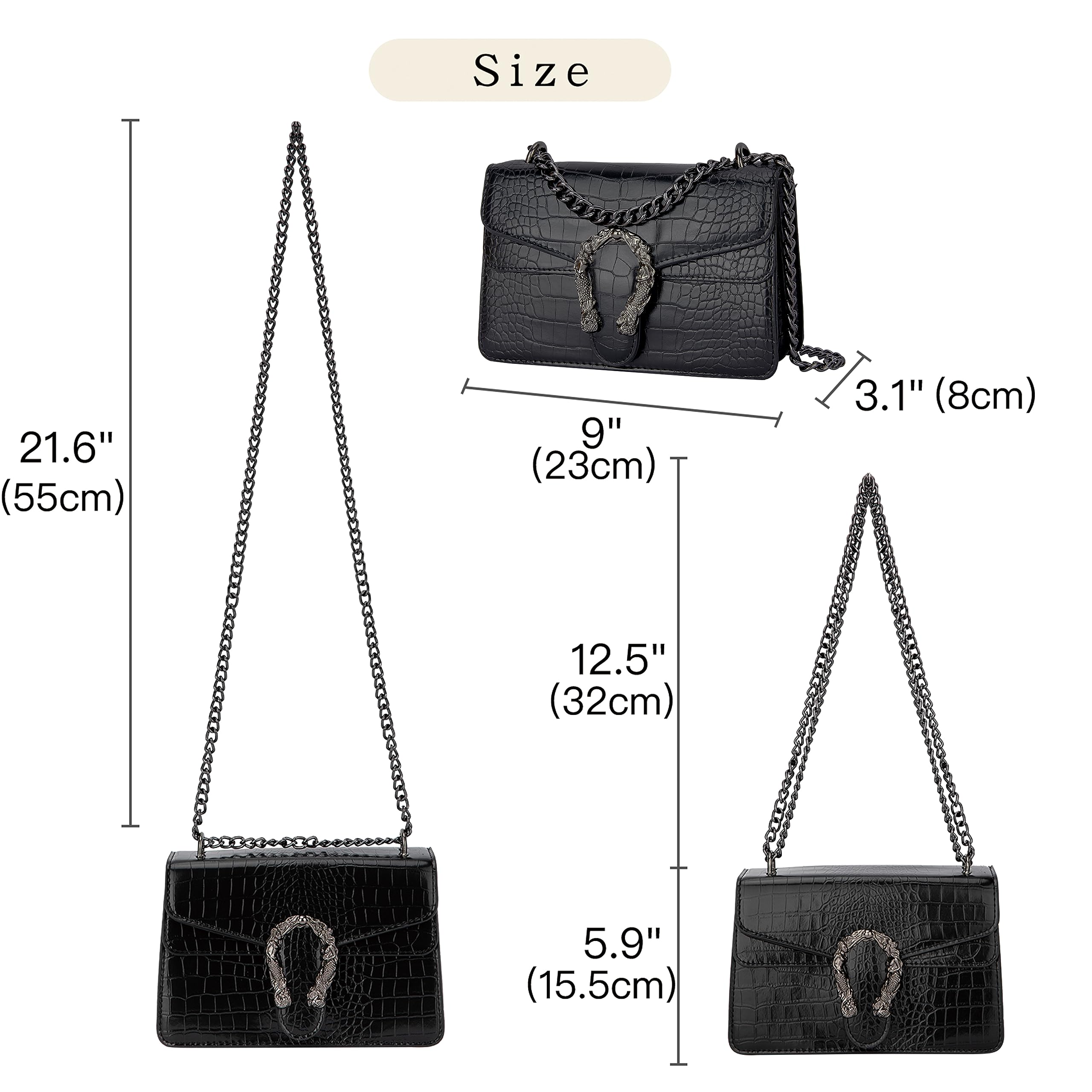 Trendy Crocodile Grain Crossbody Bags for Women - Leather Shoulder Purse for Daily Use & Travel