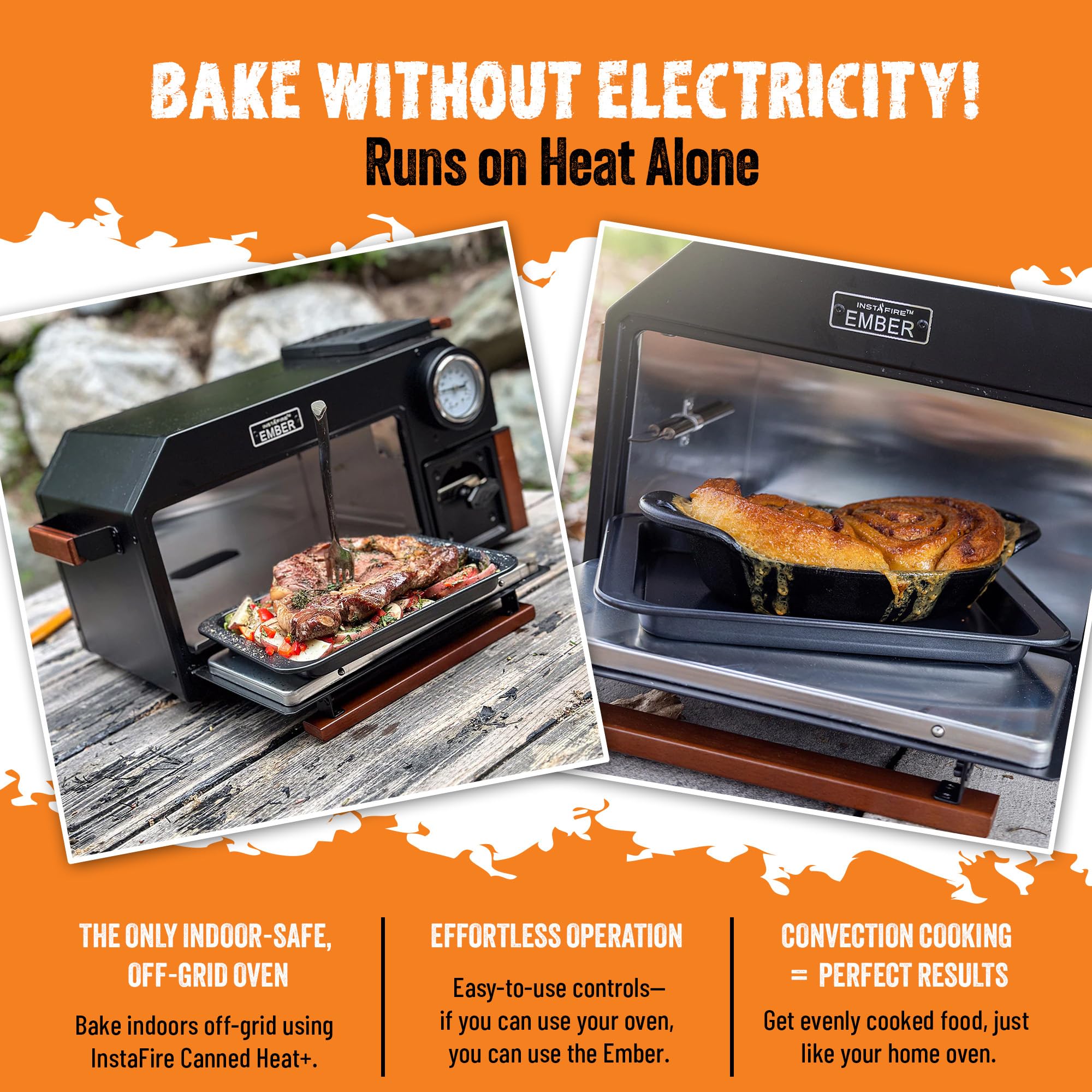 InstaFire Ember Oven - Compact Portable Camping Stove for Off-Grid Cooking, Emergency Preparedness & Outdoor Adventures - Perfect for Backpacking, Hiking, and Survival Situations