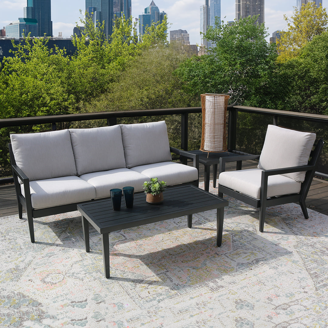 Portland Outdoor Coffee Table - Weather-Resistant Patio Furniture for Garden, Deck, and Poolside Use - Perfect for Relaxing Outdoors