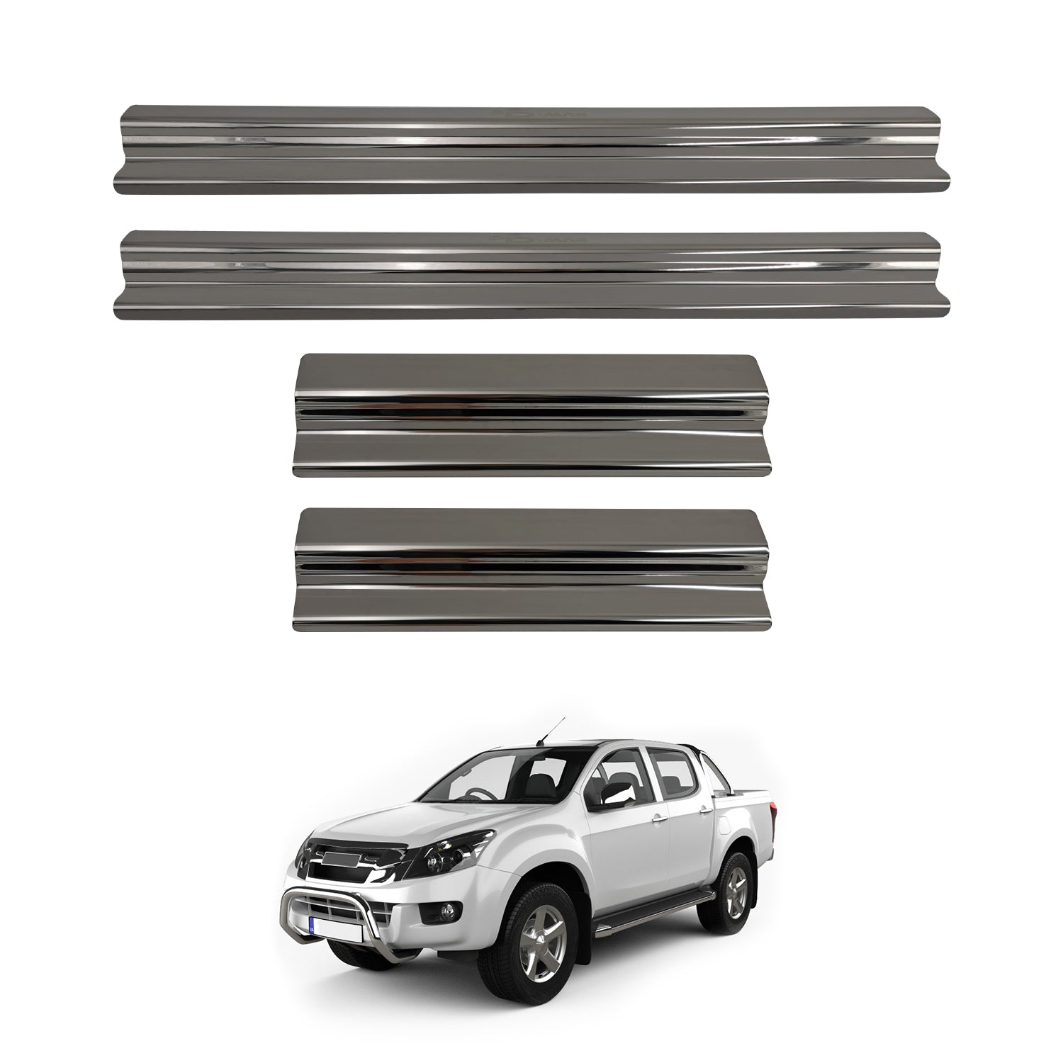 Premium Stainless Steel Door Sill Protector for ISUZU D-MAX Dual Cab (2012-2020) - Heavy Duty Scratch Guard for Truck Interior Protection & Style Upgrade