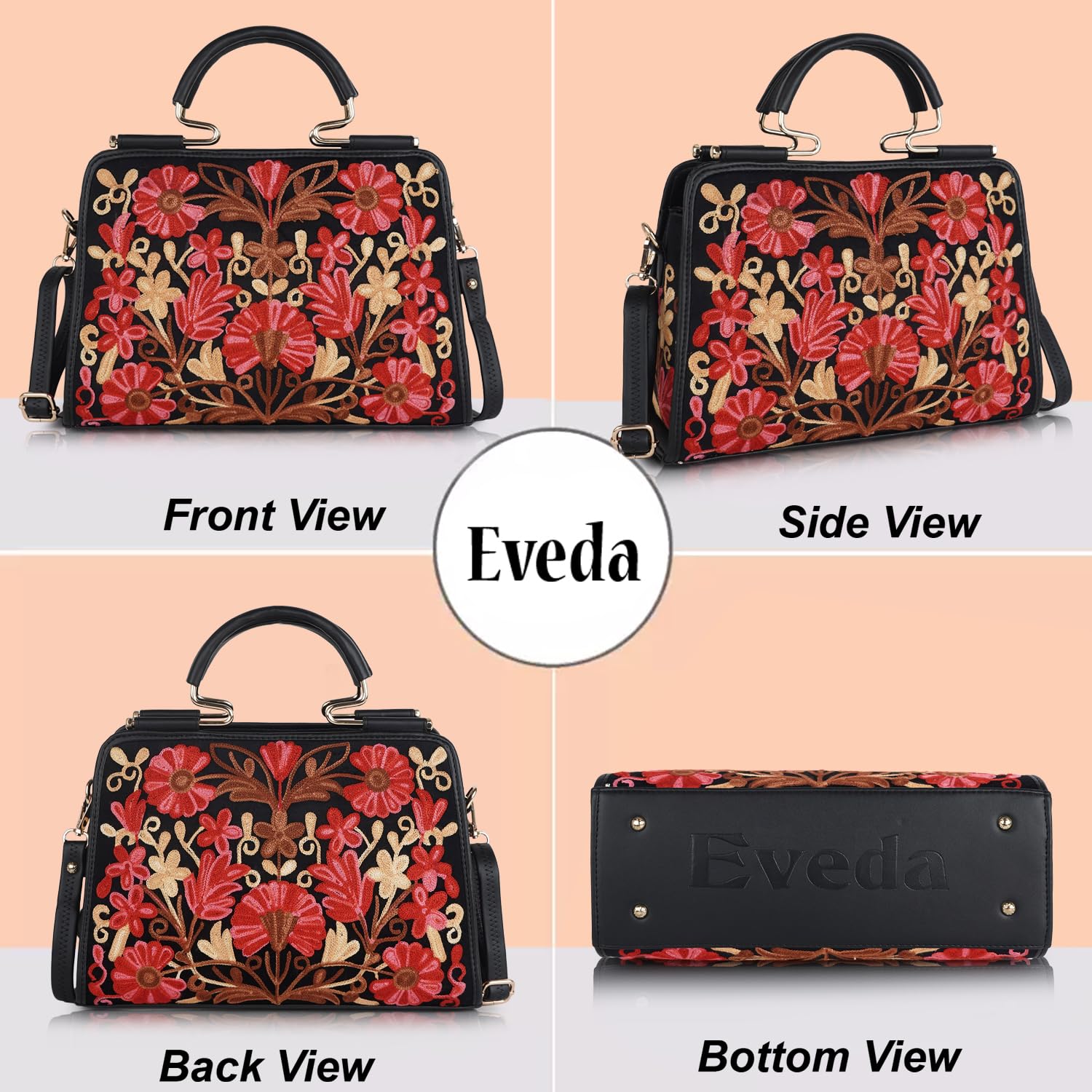 EVEDA Stylish Synthetic Leather Shoulder Crossbody Hobo Handbag for Women - Perfect for Work, Travel, and Everyday Use