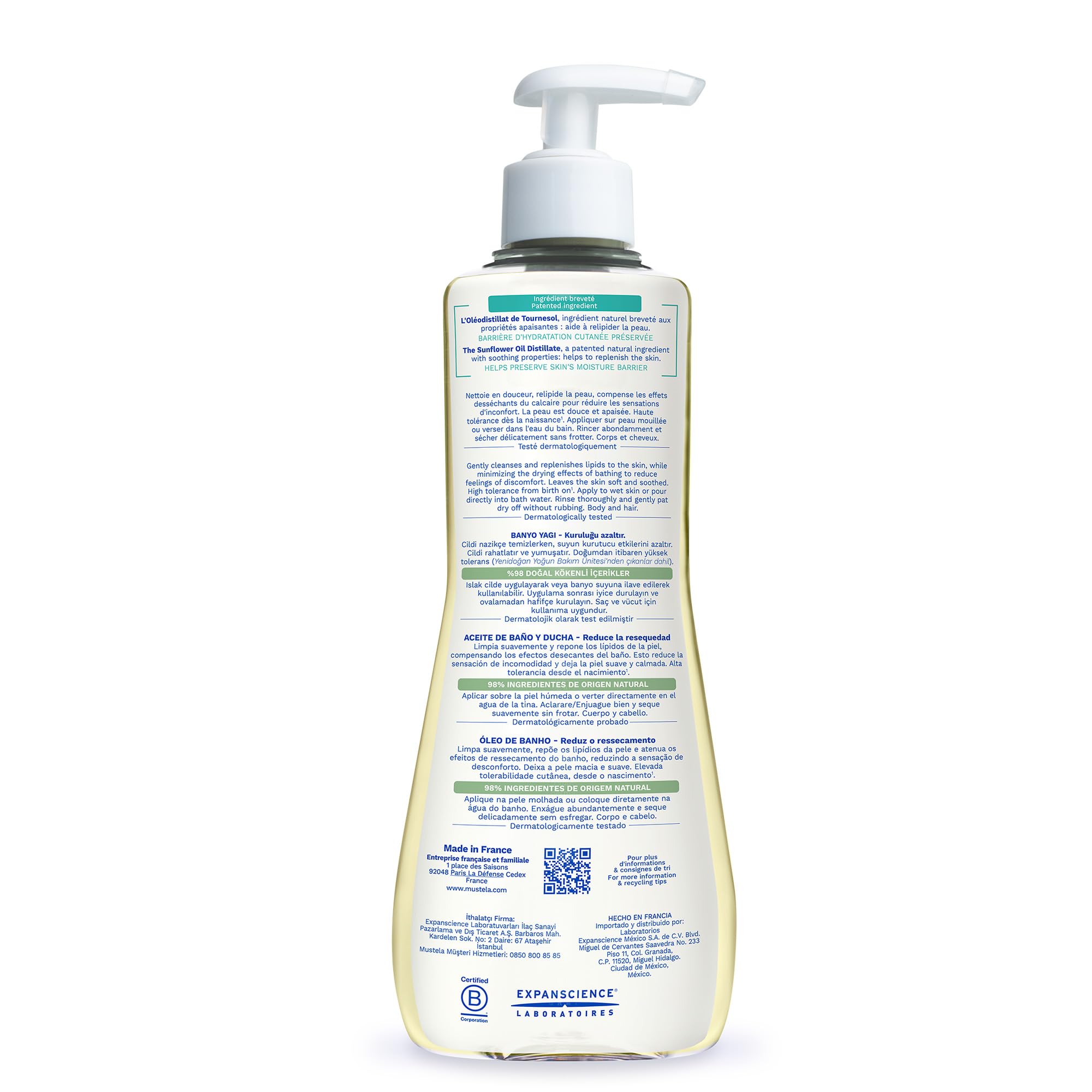 Mustela Stelatopia Eczema-Prone Baby Cleansing Oil | Natural Avocado & Sunflower Oil Body Wash | Fragrance-Free, Tear-Free & EWG Verified | 16.9 fl oz | Gentle Skin Care for Babies & Sensitive Skin | Perfect for Bath Time & Daily Cleansing Routine