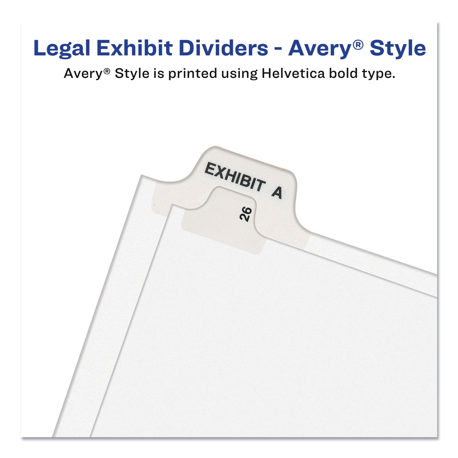 Avery Style Preprinted Legal Bottom Tab Dividers - 26 Tabs, Exhibit J, 11 x 8.5 Inches, White, 25/Pack - Perfect for Court Documents, Legal Files, and Office Organization