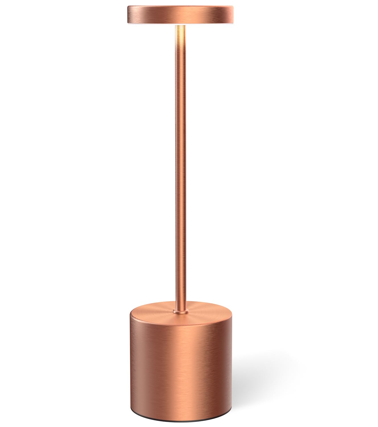 Rechargeable Cordless LED Table Lamp - 5000mAh Battery Powered Wireless Desk Light with 3 Color Dimmable Lighting for Restaurant, Dining, Patio, Outdoor & Bedroom (Rose Gold) | Perfect for Reading, Working, Camping & Home Decor