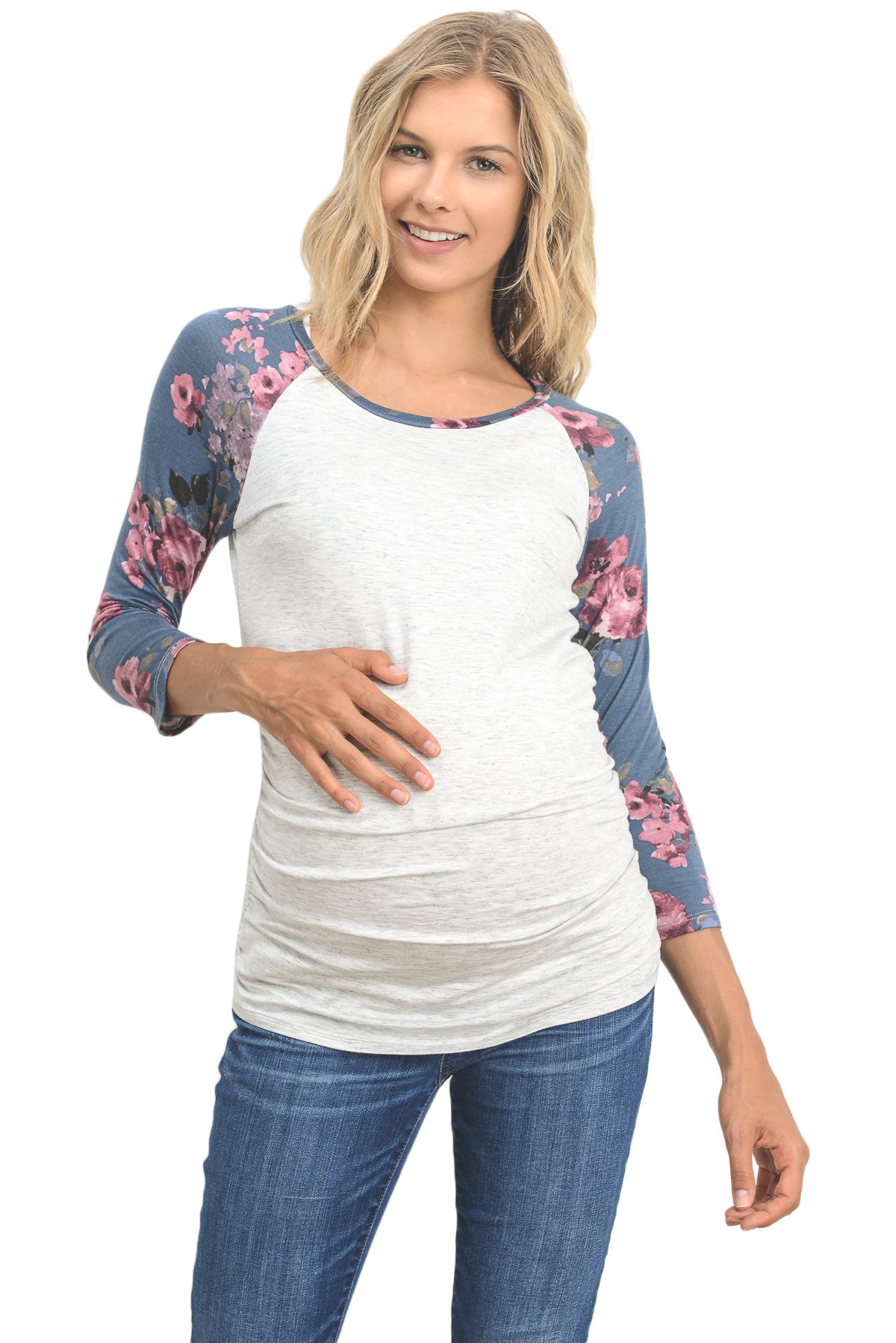 Comfortable Women's Maternity T-Shirts - Soft Cotton Baseball Raglan Top for Pregnancy | Perfect for Everyday Wear, Maternity Photos & Casual Outfits
