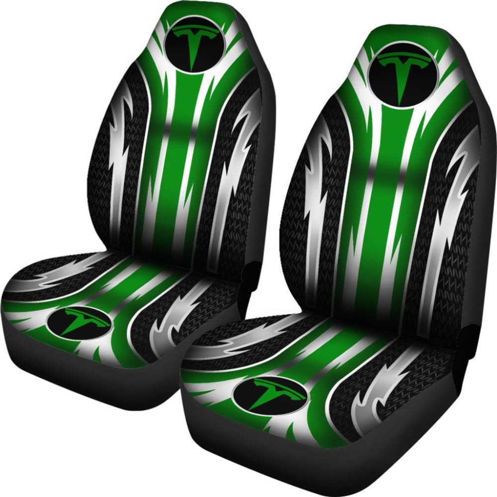 Premium 2-Piece Front Tesla Seat Covers - Eco-Friendly Green (Model 144627) | Waterproof & Anti-Slip Protection for Model 3/Y/S/X | Perfect for Road Trips, Daily Commute & Pet Owners