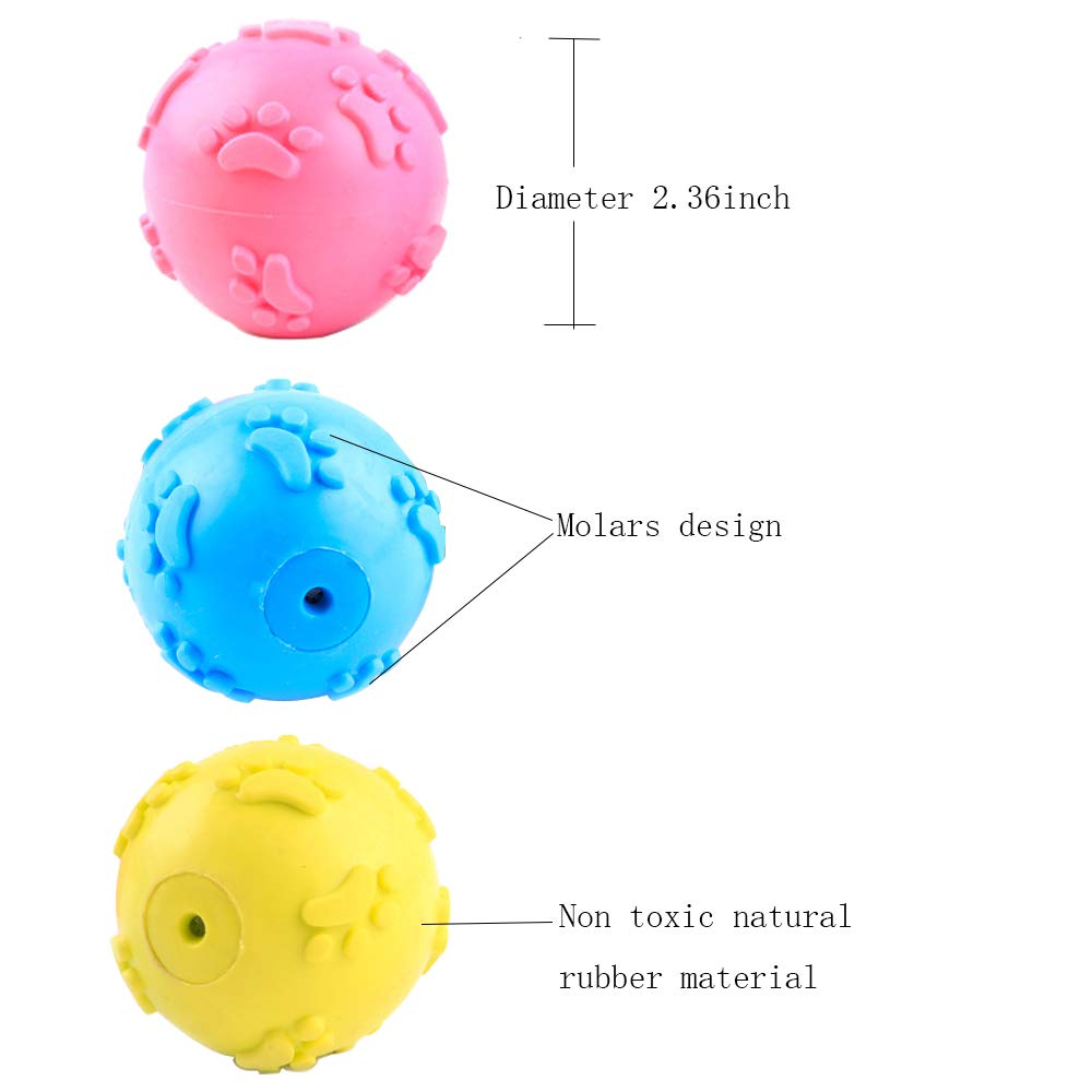 **Durable Squeaky Dog Toys - 3 Pack Chew Resistant Balls for Small, Medium & Large Dogs - Perfect for Fetch, Training & Playtime**