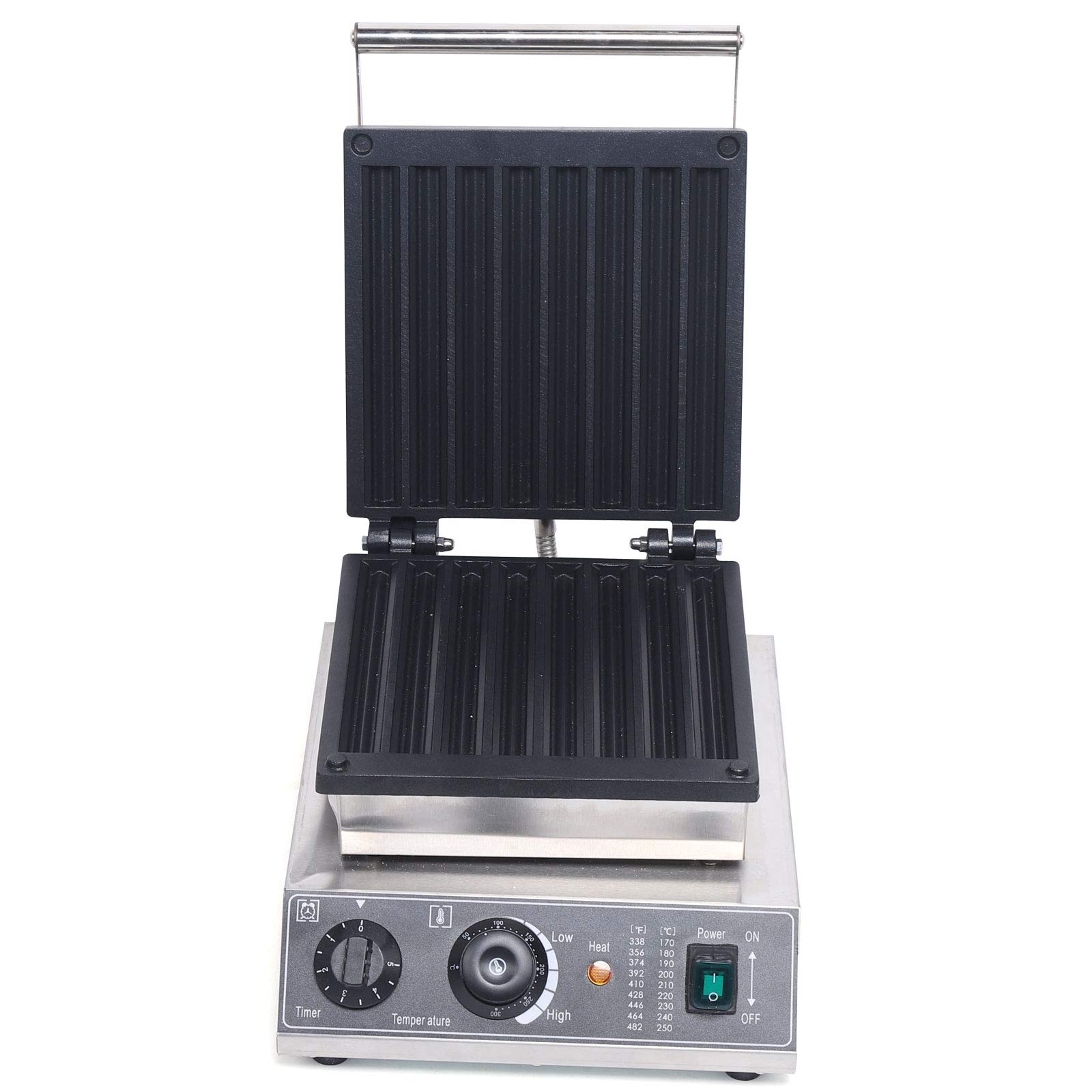 8PCS Commercial Electric Churro Maker Machine - 1500W Non-Stick Waffle Maker with Stainless Steel Body & Adjustable Temperature (50-300°C) - Perfect for Restaurants, Food Trucks, and Home Breakfast Cooking
