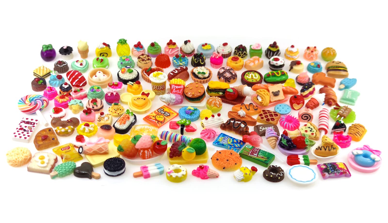 Miniature Drink Bottles & Snacks - 20 Random Tiny Food Items for Dollhouse Decor, Pretend Play Kitchen, Kids Party Favors & Role Playing Games - Perfect for Miniature Scenes, Tea Parties & Educational Toys