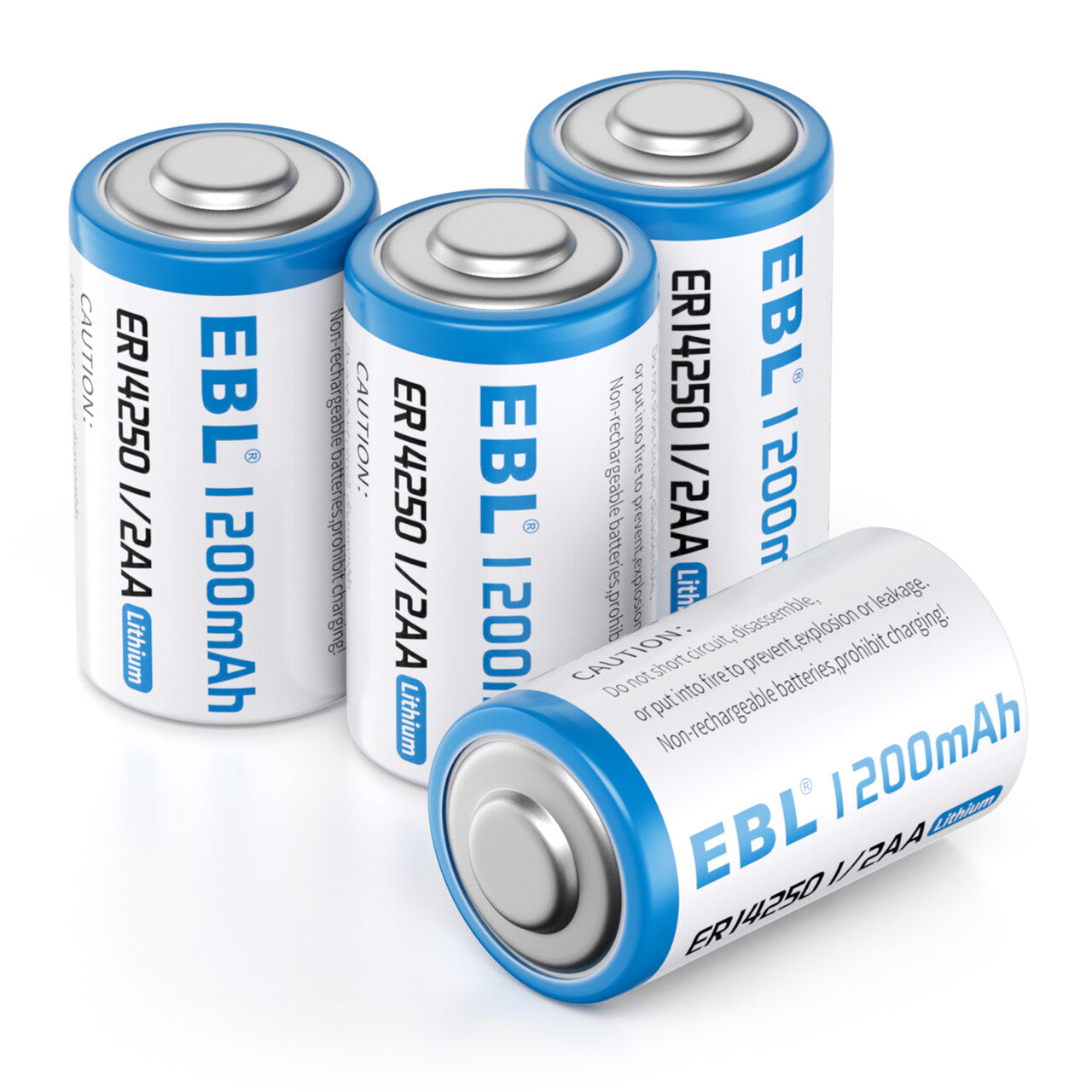 EBL ER14250 3.6V 1200mAh 1/2 AA Lithium Non-Rechargeable Batteries - Long Lasting Power for Medical Devices, Security Systems & Industrial Equipment