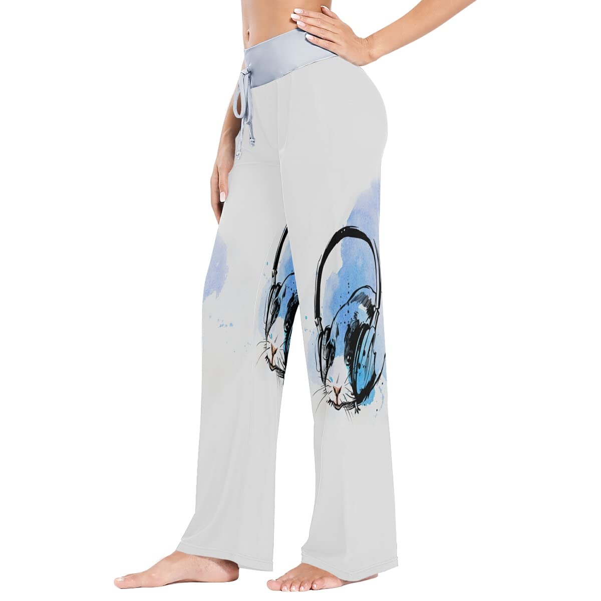 Women's Loose Casual Comfy Pajama Pants with Drawstring - Palazzo Wide Leg Lounge Pants for Sleep, Yoga & Home Relaxation