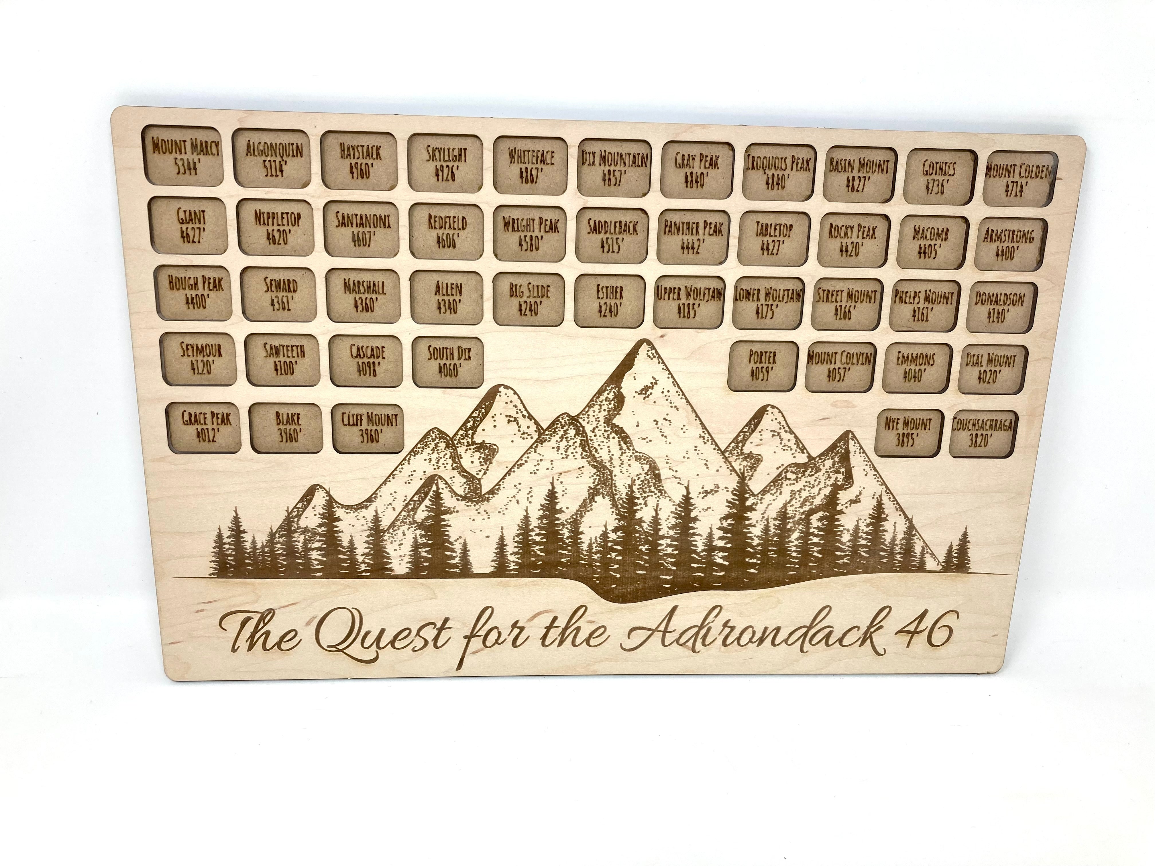 Adirondack 46 Peaks Challenge Mountain Tracker - Hiking Progress Log & Summit Achievement Record for Outdoor Enthusiasts - Perfect for Adirondack High Peaks Hikers & Trail Adventurers