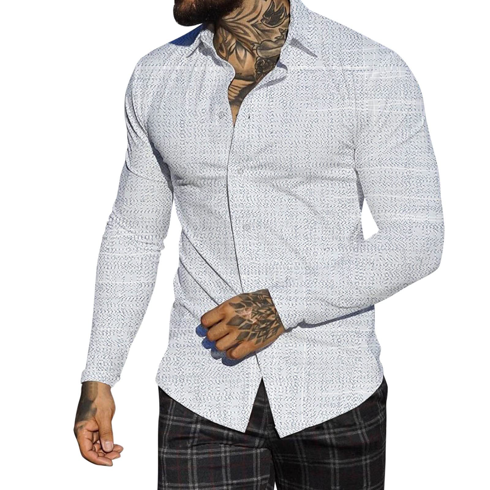 Makalon Lightweight Casual Shirt for Men - Autumn Winter Long Sleeve Single Breasted Lapel Printed Beach Tee | Perfect for Outdoor Activities, Travel & Daily Wear