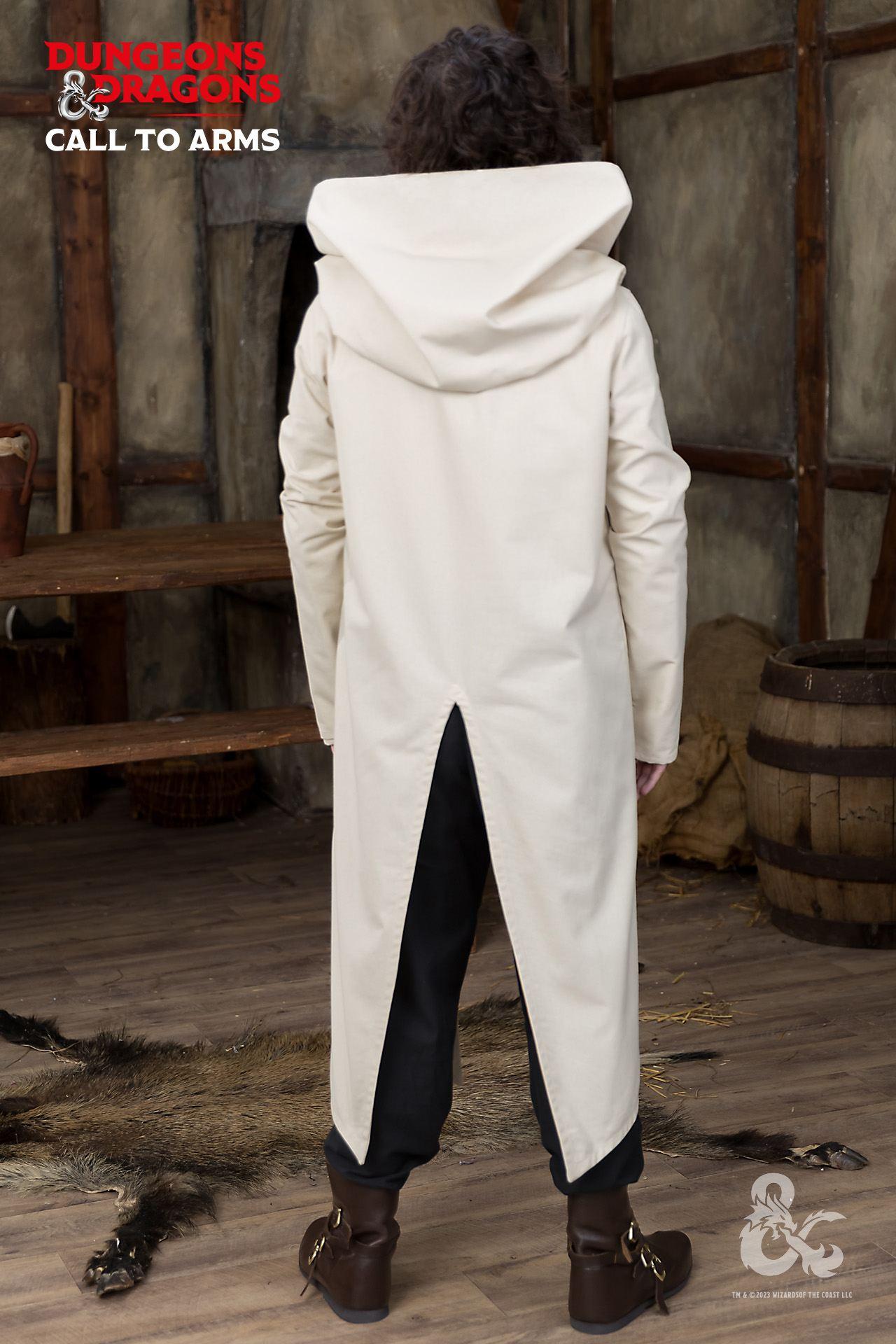 Dungeons & Dragons Paladin Hooded Tunic - Natural Cotton Medieval Fantasy Costume for Cosplay, LARP & Renaissance Faires