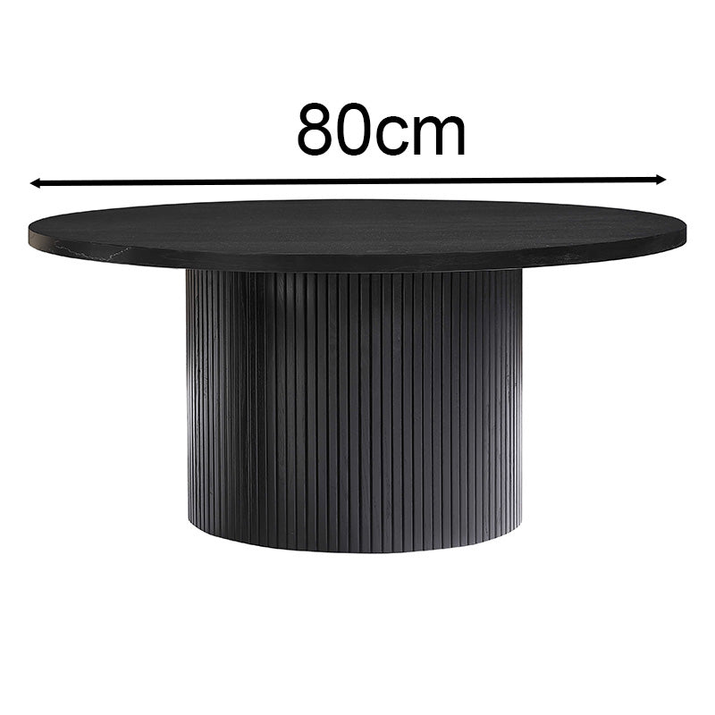 KENZI 80cm Black Coffee Table - Modern Living Room Furniture for Small Spaces & Home Decor