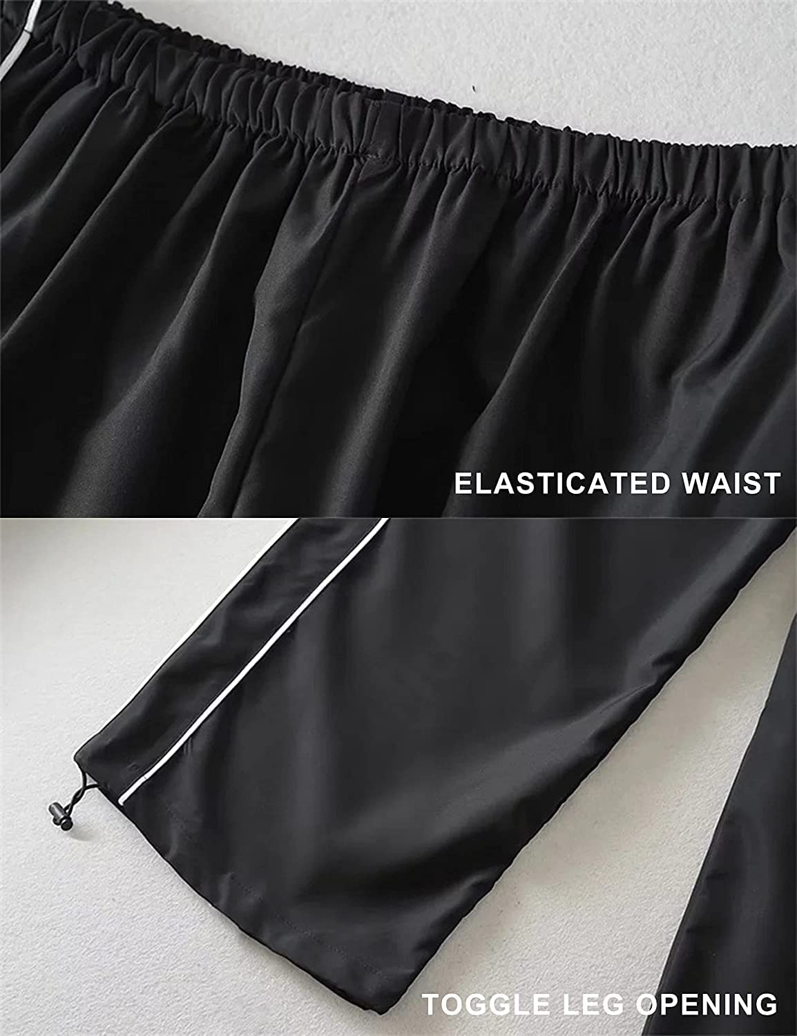Lianlive Women's Parachute Pants - Y2K Wide Leg Baggy Track Pants for Women | Casual Streetwear, Lounge & 90s Retro Fashion Outfits