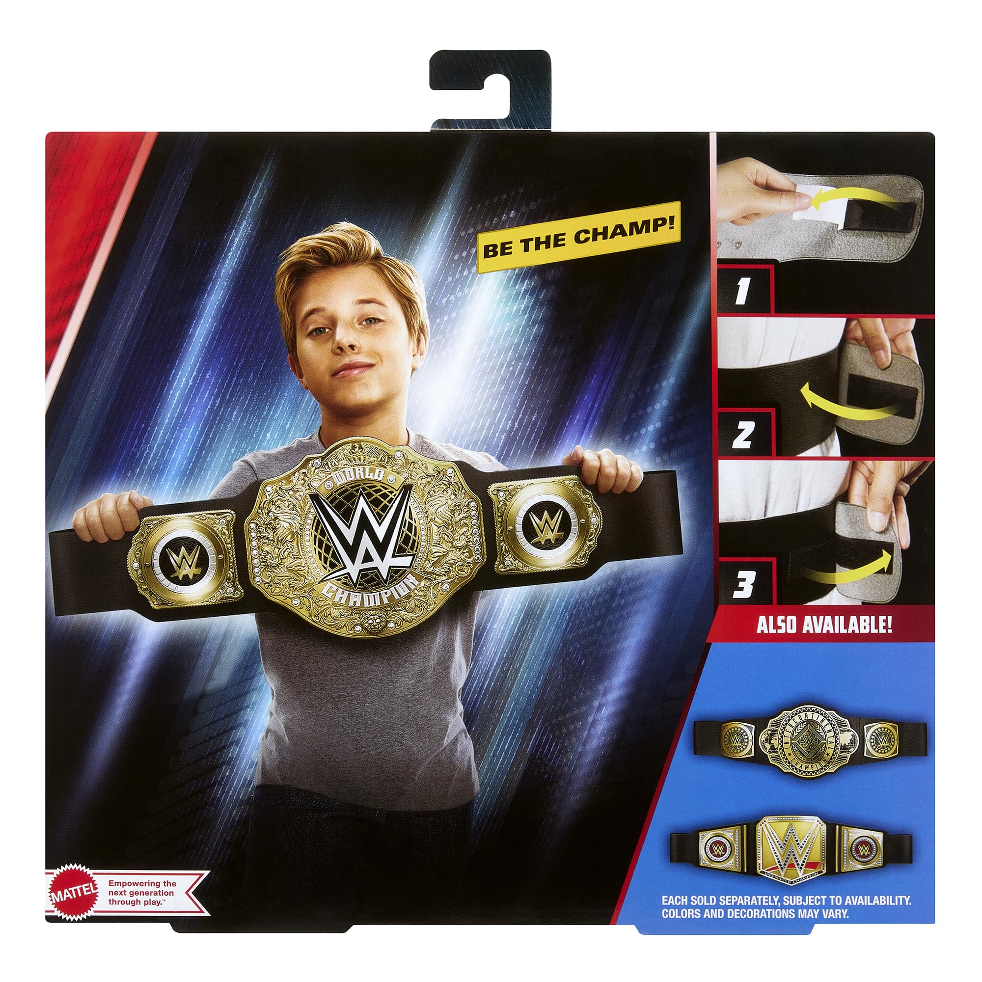 Authentic WWE World Heavyweight Championship Toy Wrestling Belt - Replica Title for Kids & Collectors - Perfect for Cosplay, Role Play & Display