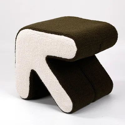 Luxury Arrow Small Minimalist Stool - Modern Accent Seat for Bedroom, Living Room & Office Decor | Compact Home Furniture for Small Spaces