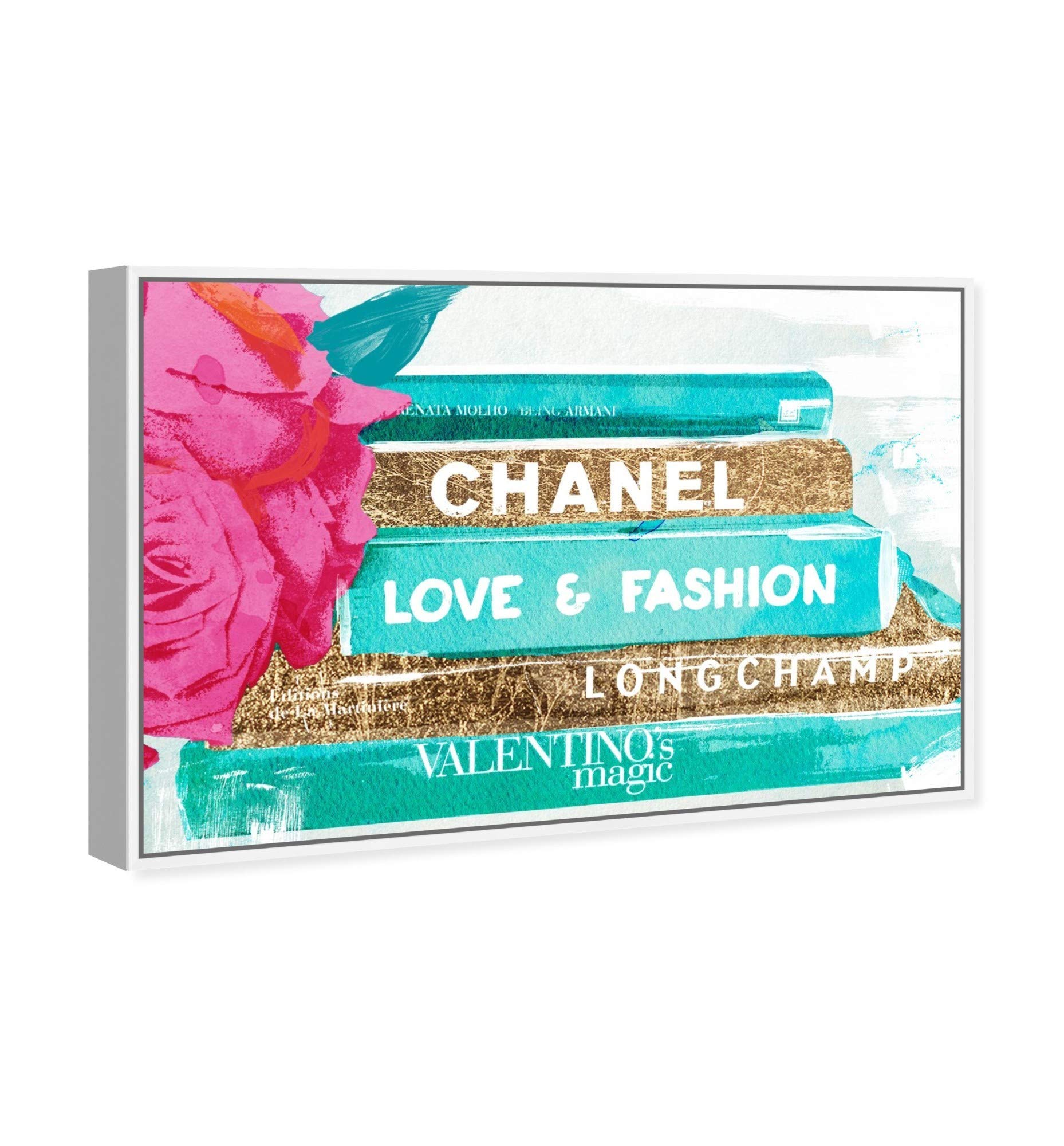 Oliver Gal Artist Co. 'Ideals of Style' Fashion & Glam Framed Wall Art - 24x16 Inch Blue & Gold Canvas Print for Home Decor | Perfect for Living Room, Bedroom & Office Wall Decoration
