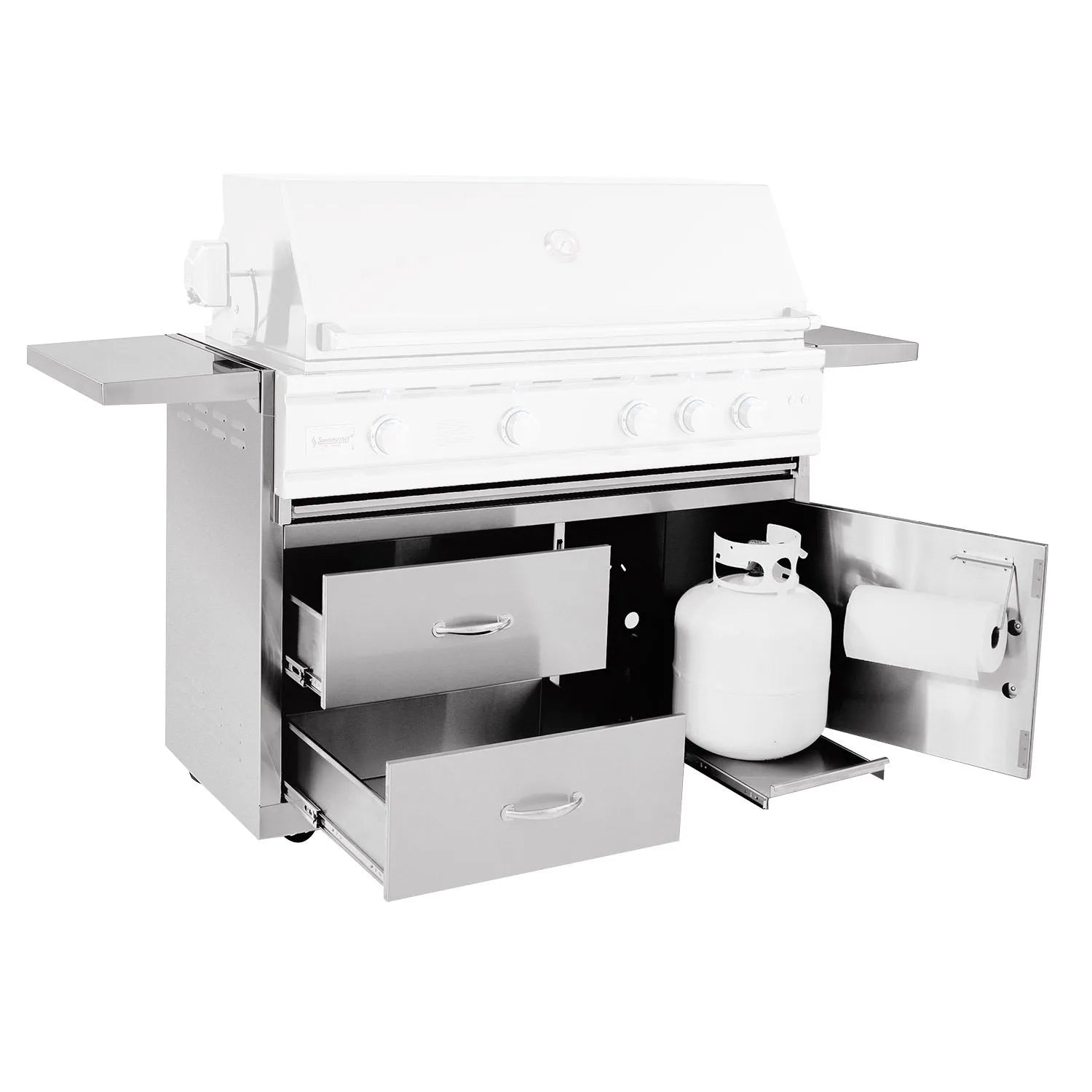 Summerset Grills Deluxe Cart for 44-inch TRL Gas Grill - Heavy Duty Outdoor BBQ Grill Stand with Wheels | Perfect for Backyard, Patio & Tailgating Parties