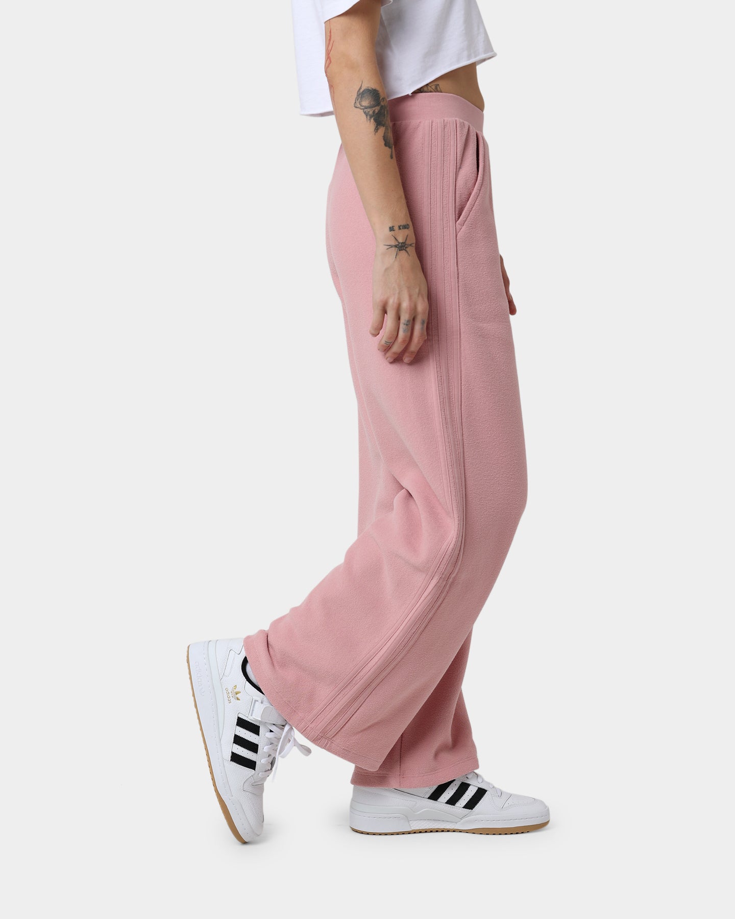 Adidas Women's Wide Leg Lounge Pants - Wonder Mauve Color | Comfortable Athletic Joggers for Yoga, Running & Casual Wear