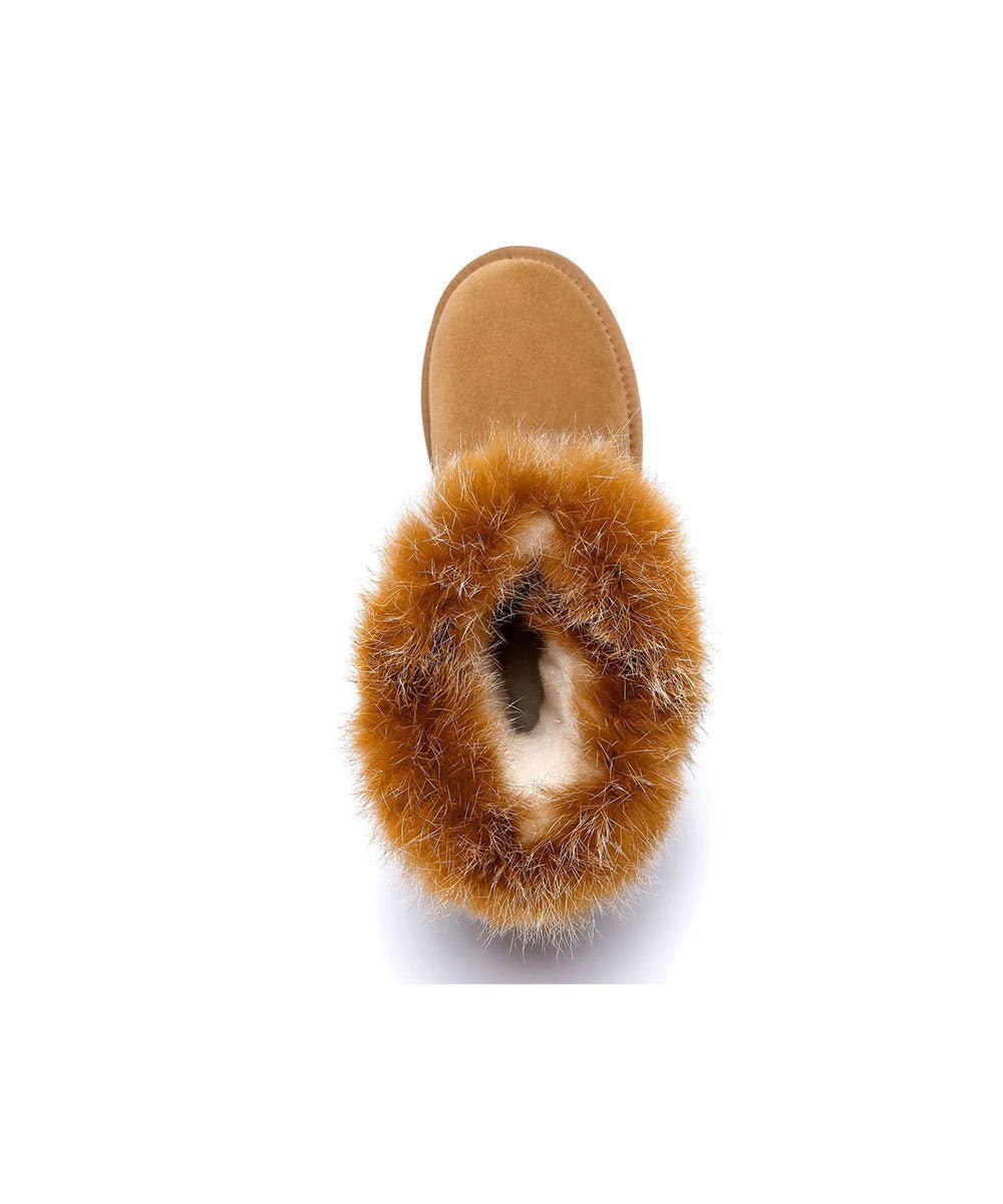 Women's Dora UGG Fur Boots - Cozy Winter Snow Boots with Soft Fleece Lining for Women | Perfect for Cold Weather, Outdoor Activities & Casual Wear