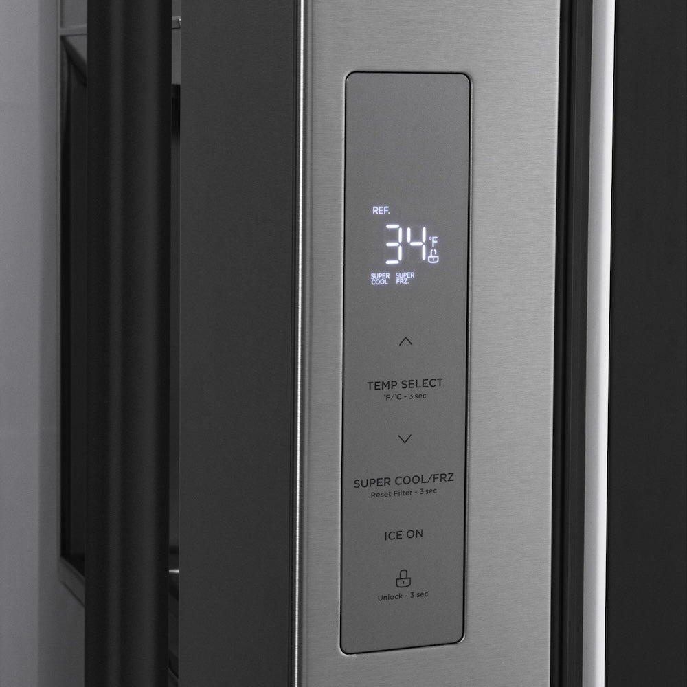 ZLINE Autograph Edition 36 Inch French Door Refrigerator - 28.9 cu.ft Capacity, External Water Dispenser, Dual Ice Maker, Fingerprint Resistant Stainless Steel with Matte Black Handles (RSMZ W 36 MB) - Perfect for Modern Kitchens, Entertaining & Large Family Storage