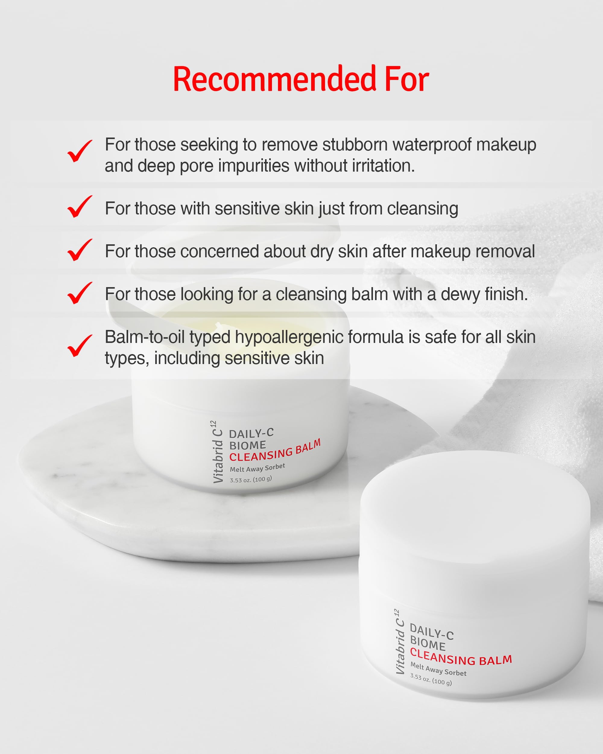 Daily-C Biome Cleansing Balm - Gentle Oil-Based Makeup Remover with Vitamin C, Cica & Microbiome - Hydrating, Exfoliating Antioxidant Face Cleanser for Vibrant, Radiant Skin (3.53oz) | Perfect for Daily Skincare Routine & Post-Makeup Removal