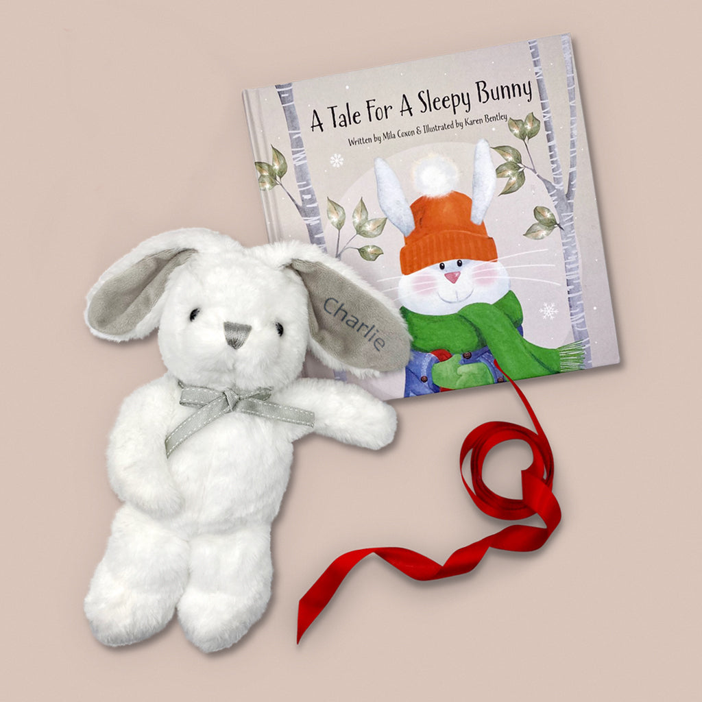 Personalized Little Grey Bunny Soft Toy - Cute Plush Stuffed Animal for Kids, Perfect for Bedtime Stories & Gifts | Ideal for Nursery Decor, Baby Showers & Comforting Sleep