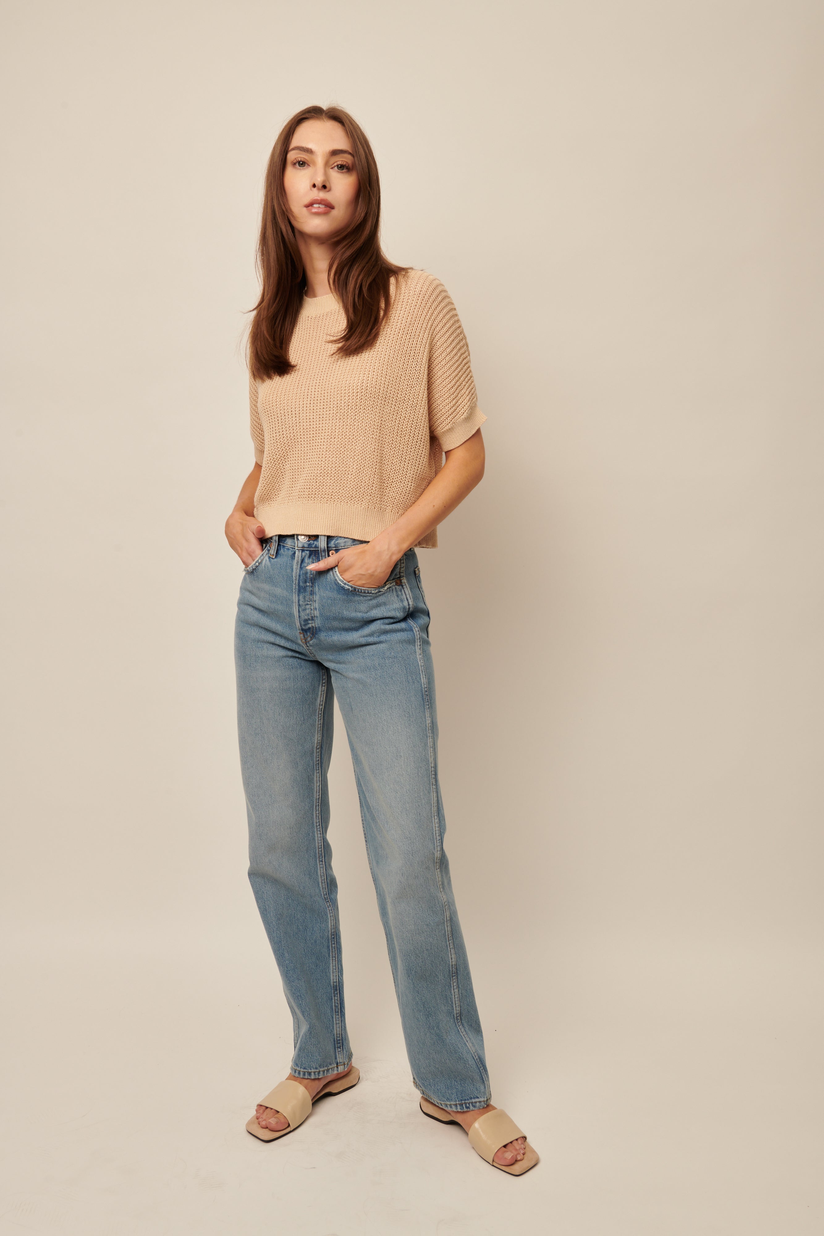 Emersyn Short Sleeve Knit Pullover Women's Casual T-Shirt - Perfect for Spring Outfits, Weekend Wear & Layering