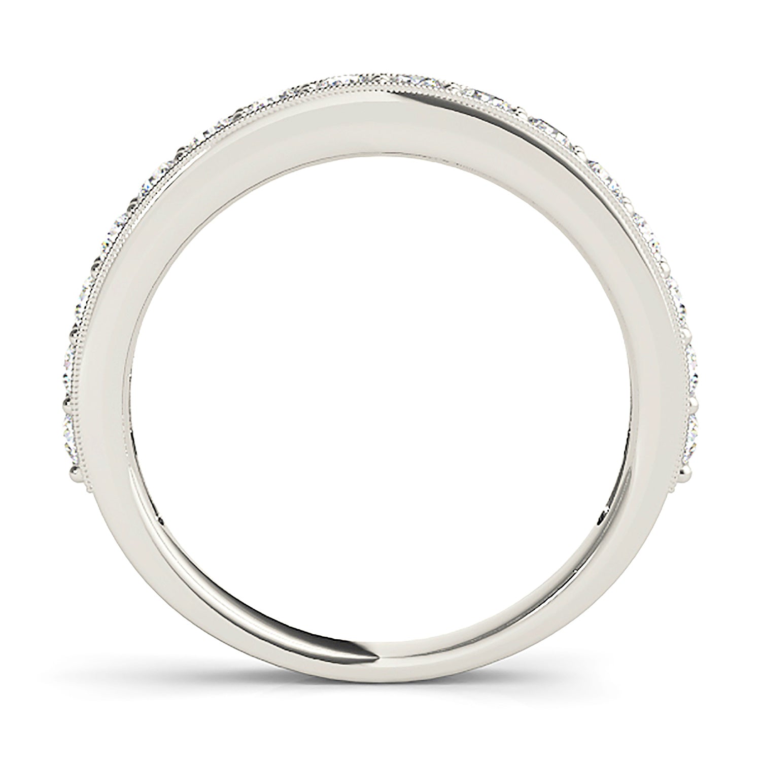 0.50 Carat Round Diamond Wedding Band - Milgrain Accent Anniversary Ring for Women - Perfect for Engagement, Wedding & Special Occasions