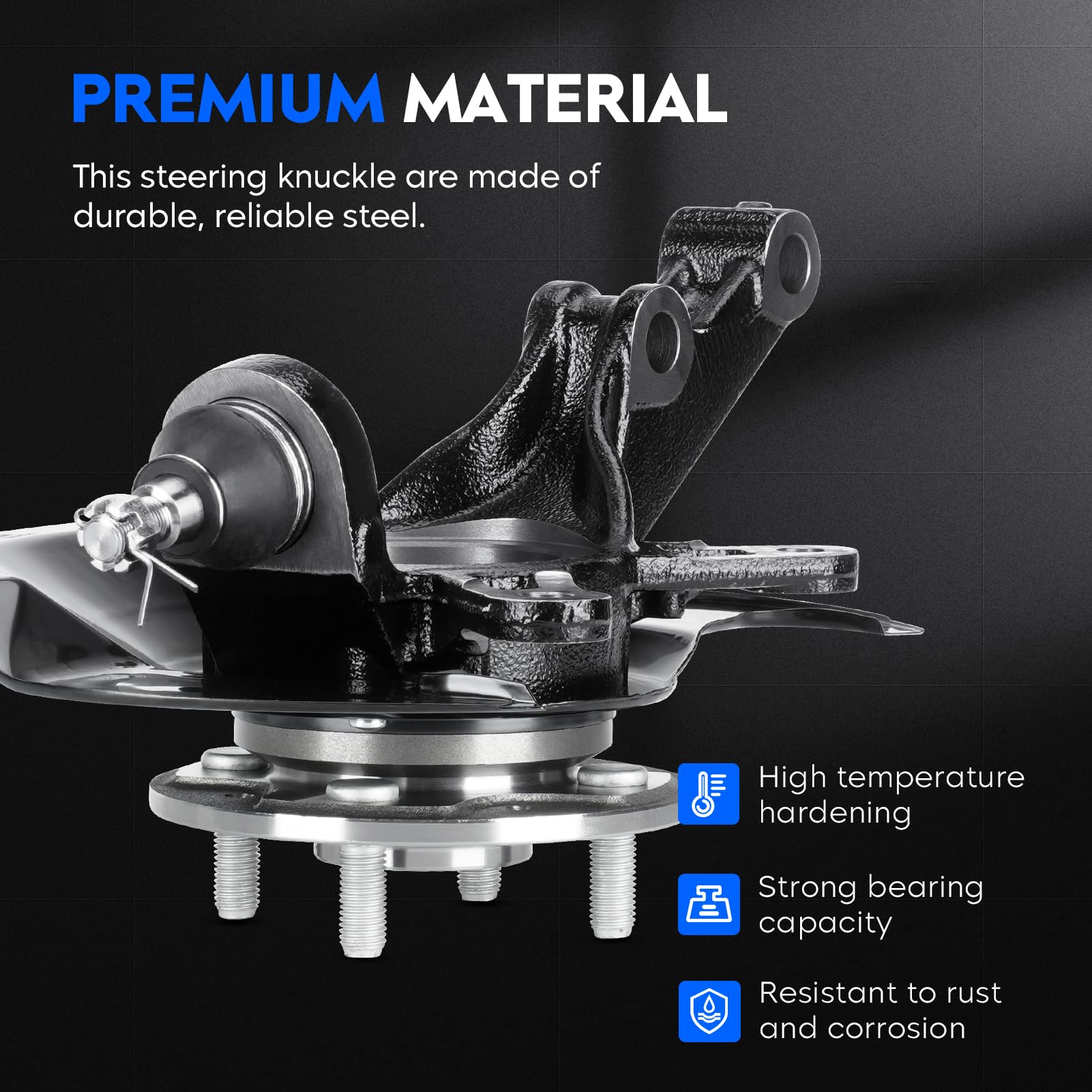 Honda Civic 2003-2005 Front Left & Right Steering Knuckle & Wheel Bearing Hub Assembly - Compatible with 1.7L Engine, Replaces 698-494 & 698-495 - Perfect for Suspension Repair & Wheel Bearing Replacement